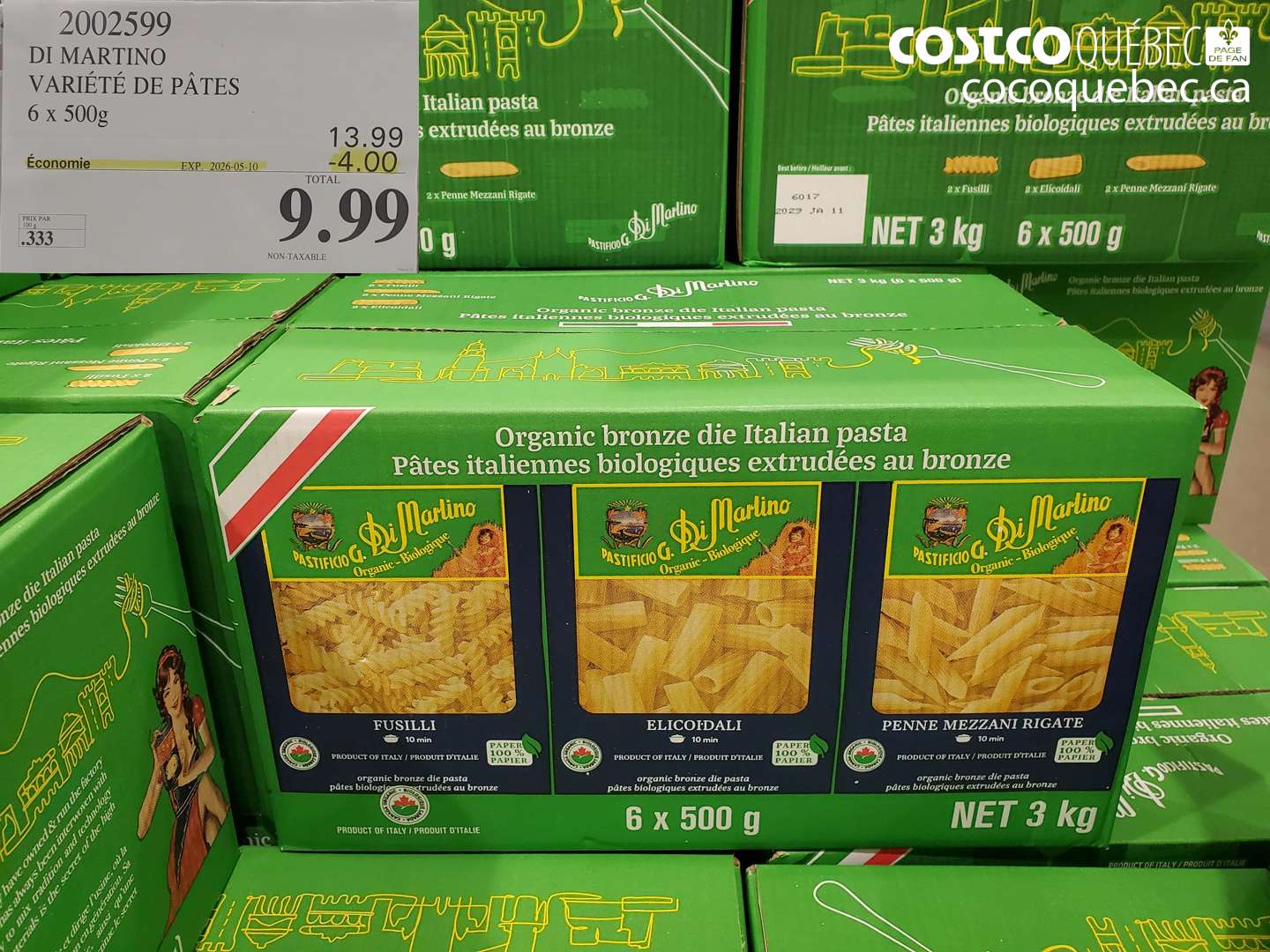 2002599 DI MARTINO VARIÉTÉ DE PÂTES 6 X 500 G ($4.00 INSTANT SAVINGS EXPIRES ON 2026-05-10) $9.99
