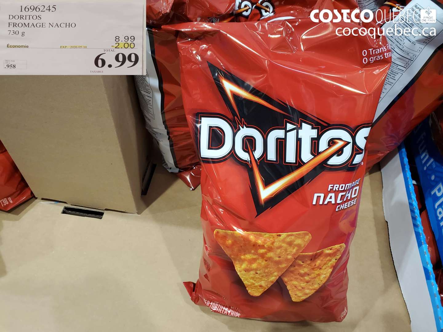 1696245 DORITOS FROMAGE NACHO 730 G ($2.00 INSTANT SAVINGS EXPIRES ON 2026-05-10) $6.99