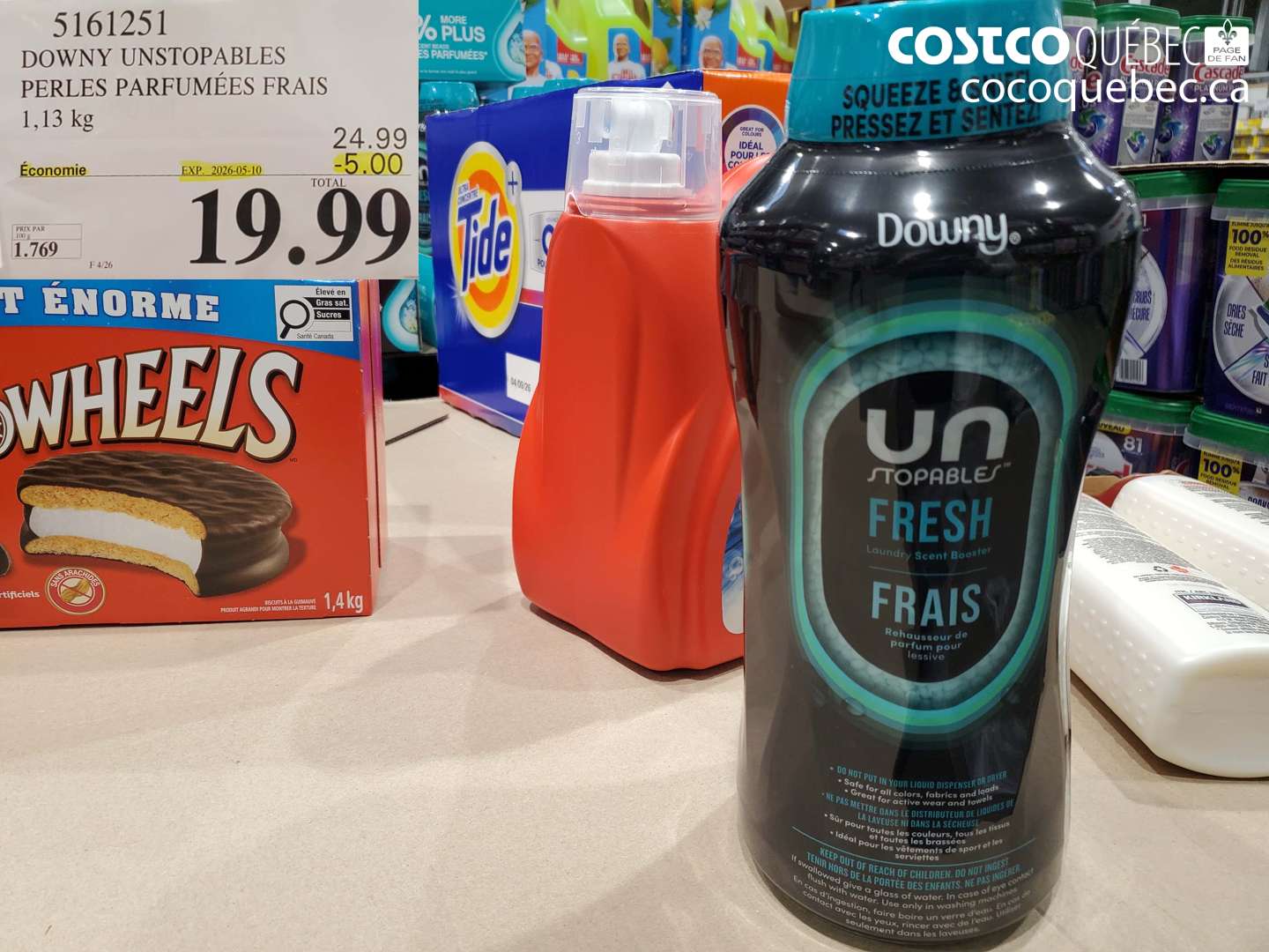 5161251 DOWNY UNSTOPABLES PERLES PARFUMÉES FRAIS 1.13 KG ($5.00 INSTANT SAVINGS EXPIRES ON 2026-05-10) $19.99