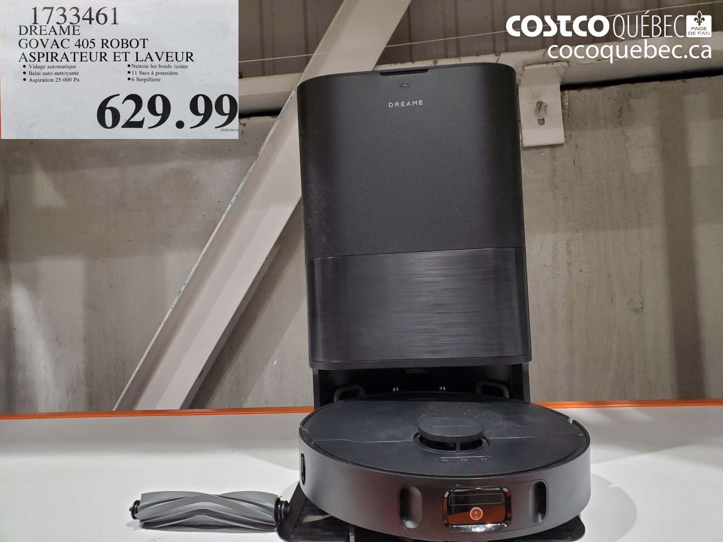 1733461 DREAME GOVAC 405 ROBOT ASPIRATEUR ET LAVEUR $629.99