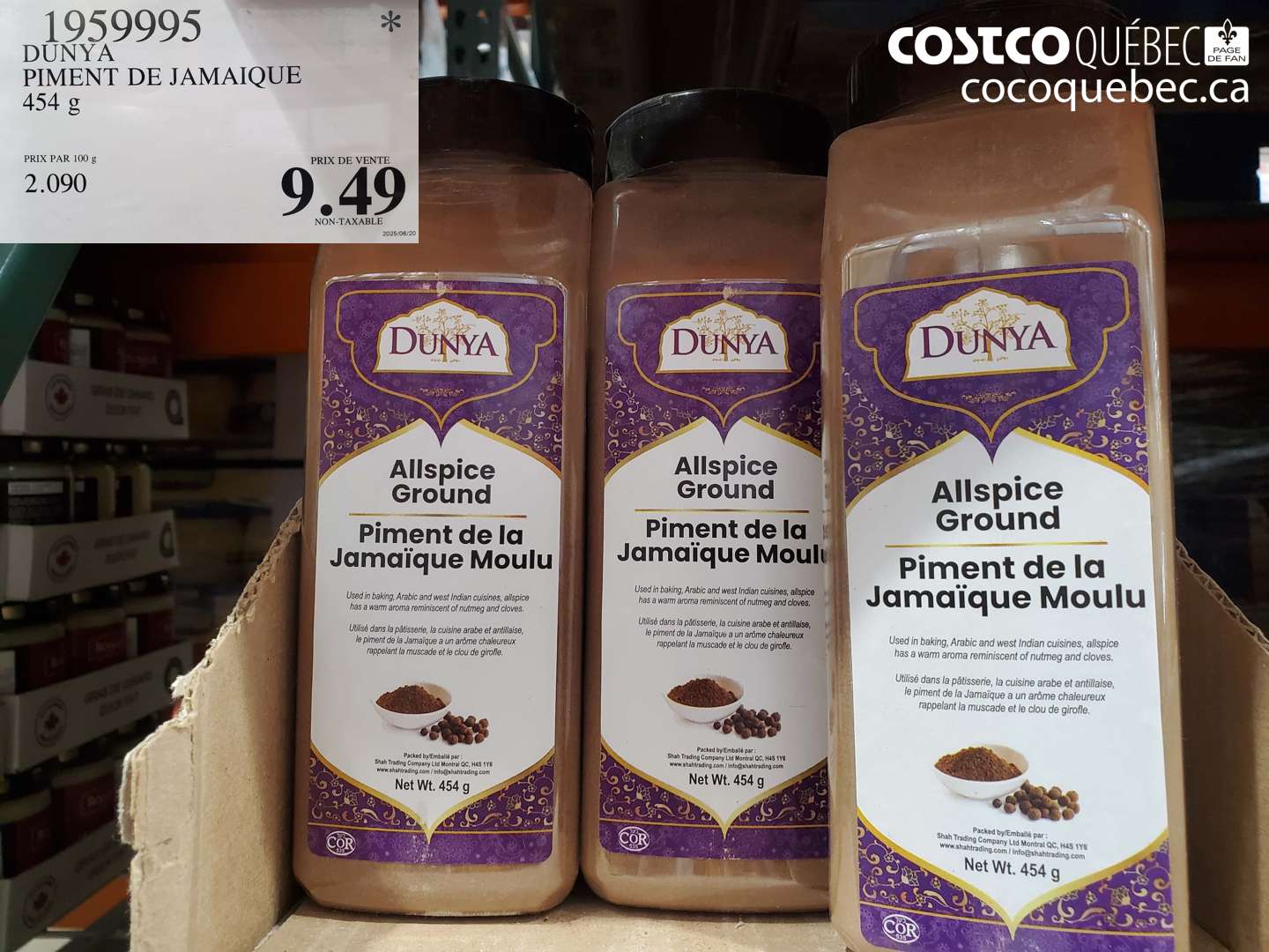 1959995 DUNYA PIMENT DE JAMAIQUE 454 G $9.49