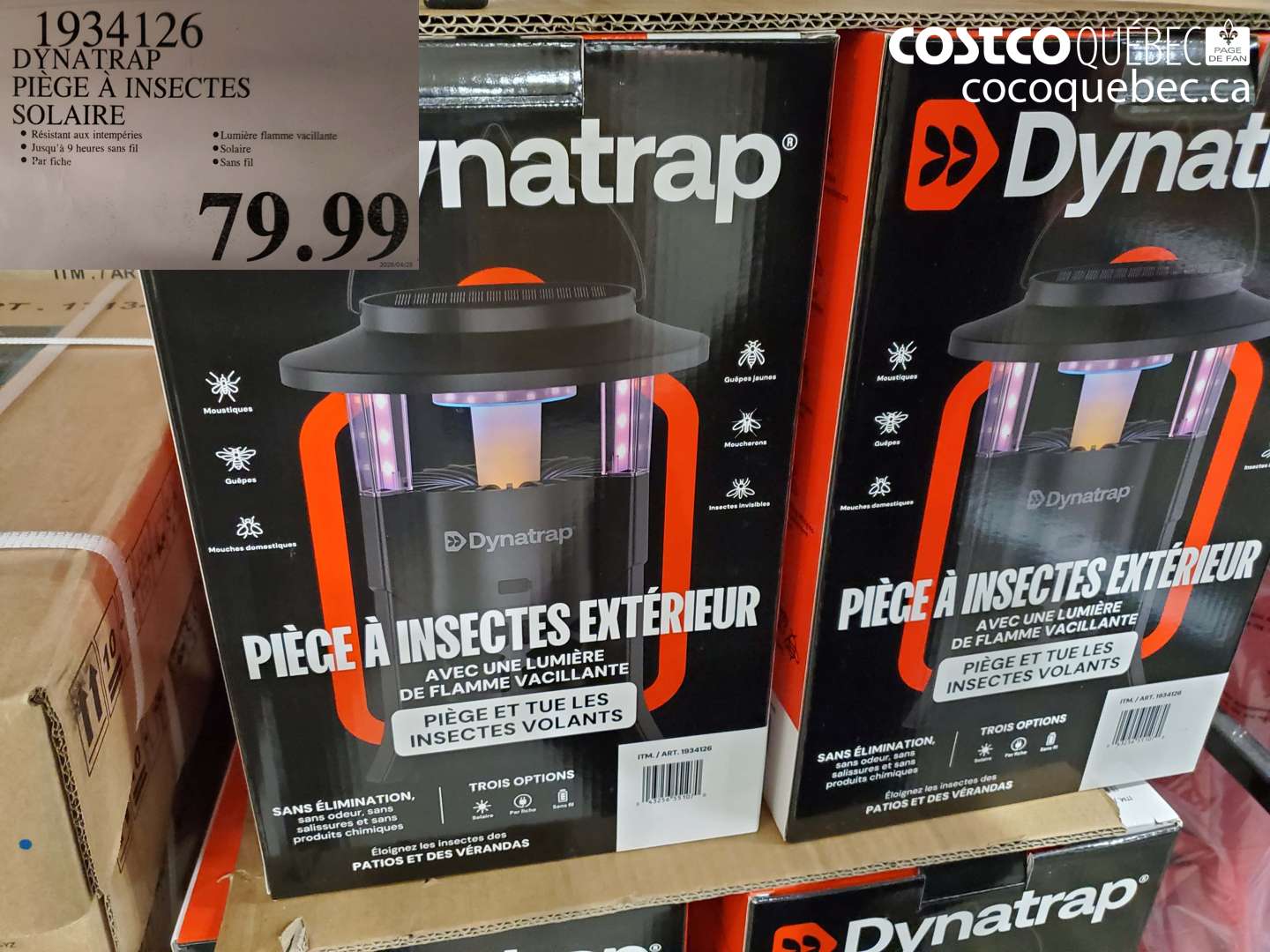 1934126 DYNATRAP PIÈGE À INSECTES SOLAIRE $79.99