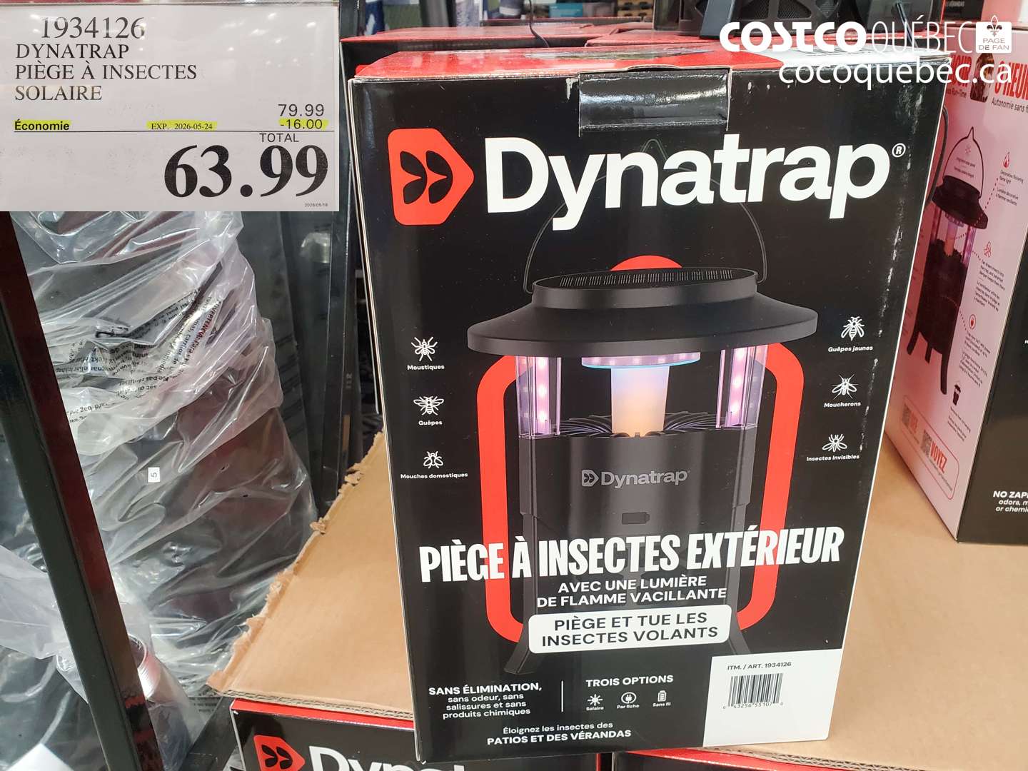 1934126 DYNATRAP PIÈGE À INSECTES SOLAIRE ($16.00 INSTANT SAVINGS EXPIRES ON 2026-05-24) $63.99