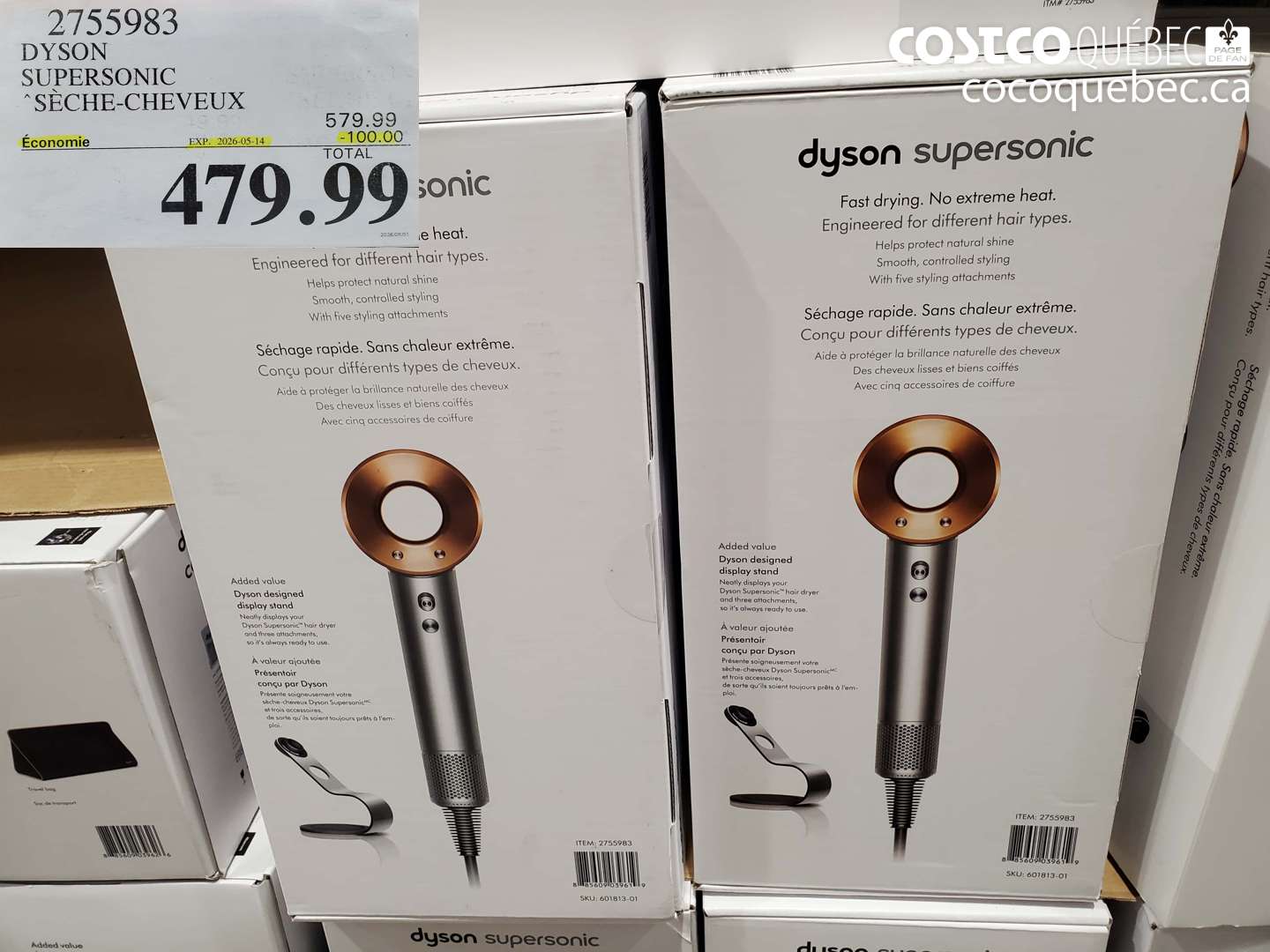 2755983 DYSON SUPERSONIC SÈCHE-CHEVEUX ($100.00 INSTANT SAVINGS EXPIRES ON 2026-05-14) $479.99