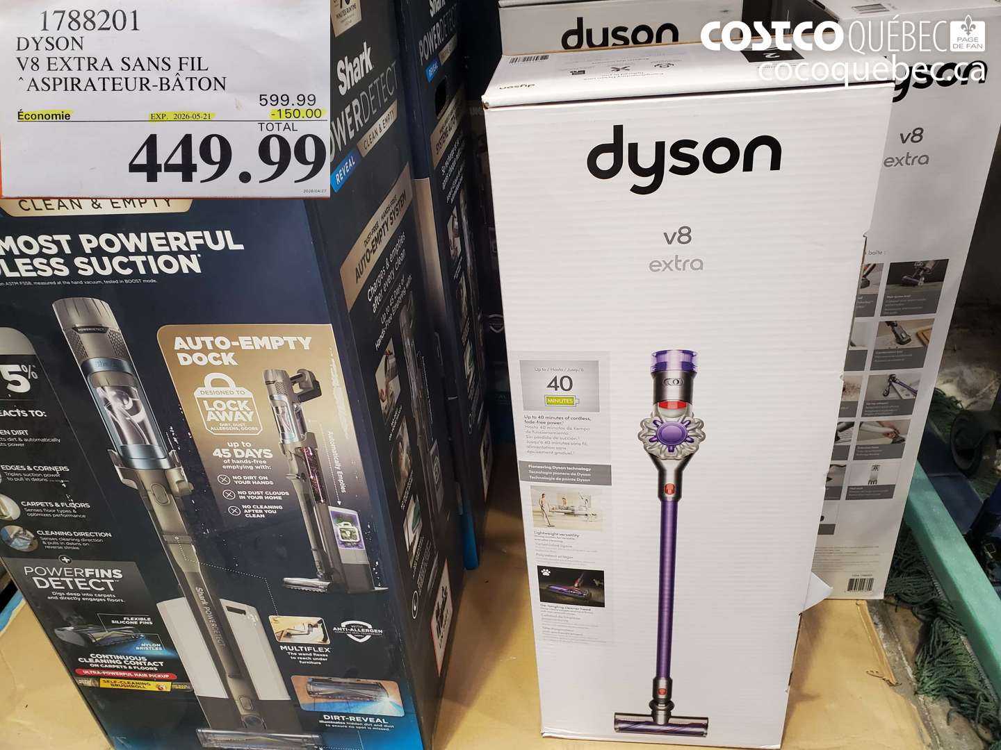 1788201 DYSON V8 EXTRA SANS FIL ($150.00 INSTANT SAVINGS EXPIRES ON 2026-05-21) $449.99