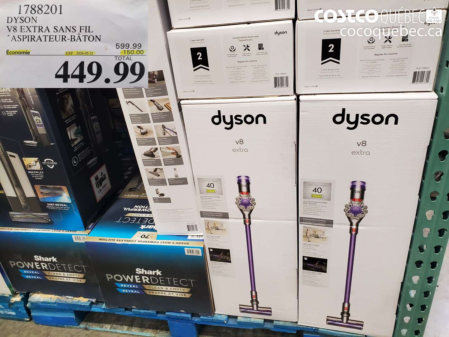 1788201 DYSON V8 EXTRA SANS FIL ($150.00 INSTANT SAVINGS EXPIRES ON 2026-05-21) $449.99