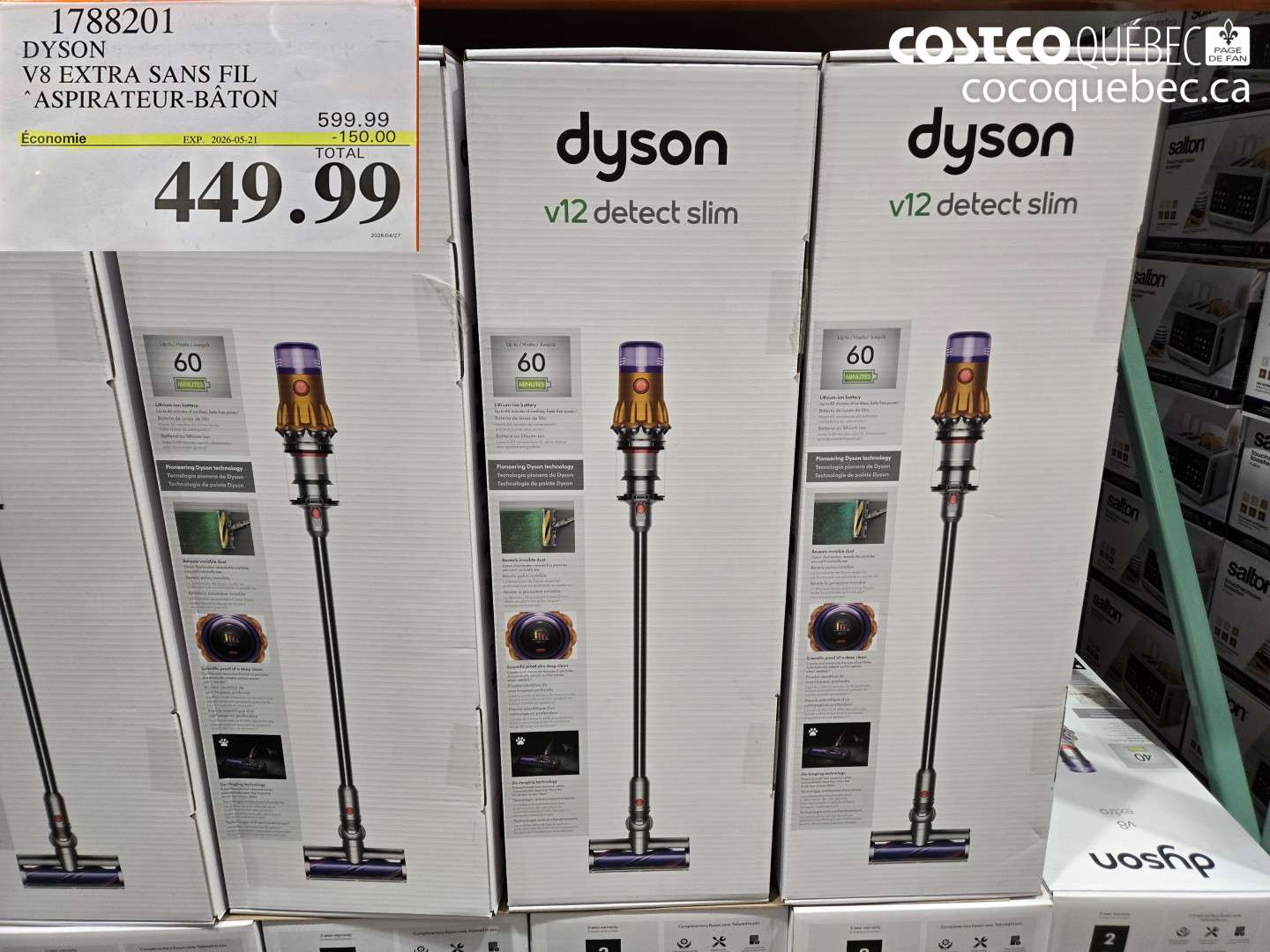 1788201 DYSON V8 EXTRA SANS FIL ASPIRATEUR-BÂTON ($150.00 INSTANT SAVINGS EXPIRES ON 2026-05-21) $449.99