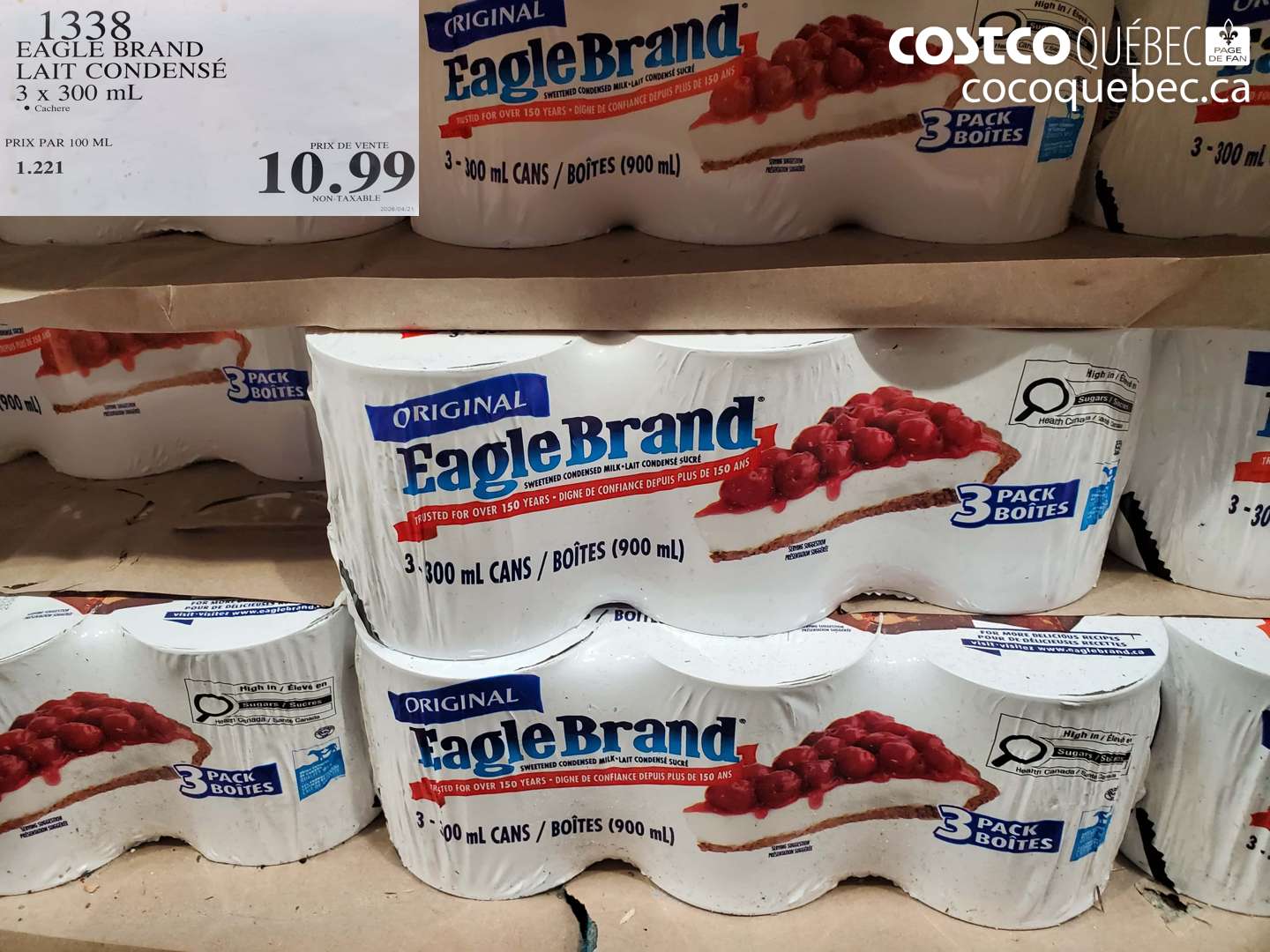 1338 EAGLE BRAND LAIT CONDENSÉ 3 X 300 ML $10.99