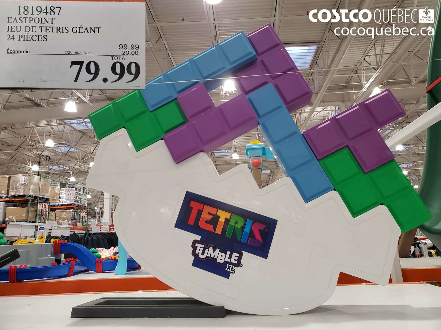 1819487 EASTPOINT JEU DE TETRIS GÉANT 24 PIÈCES ($20.00 INSTANT SAVINGS EXPIRES ON 2026-05-17) $79.99