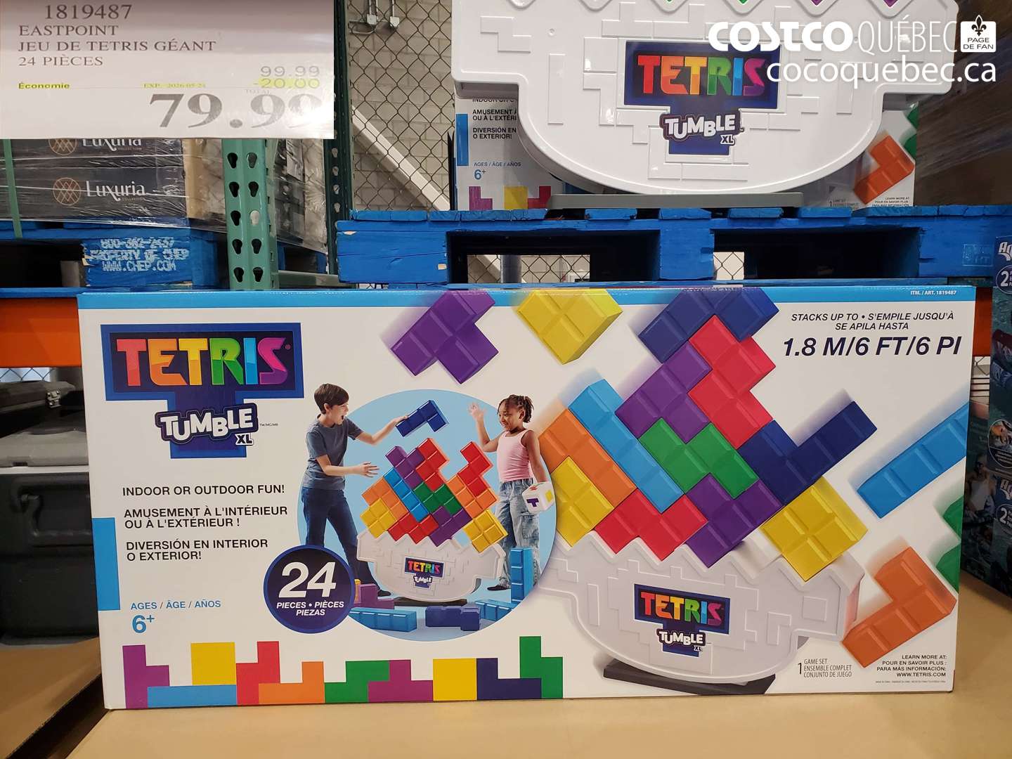 1819487 EASTPOINT JEU DE TETRIS GÉANT 24 PIÈCES ($20.00 INSTANT SAVINGS EXPIRES ON 2026-05-24) $79.99