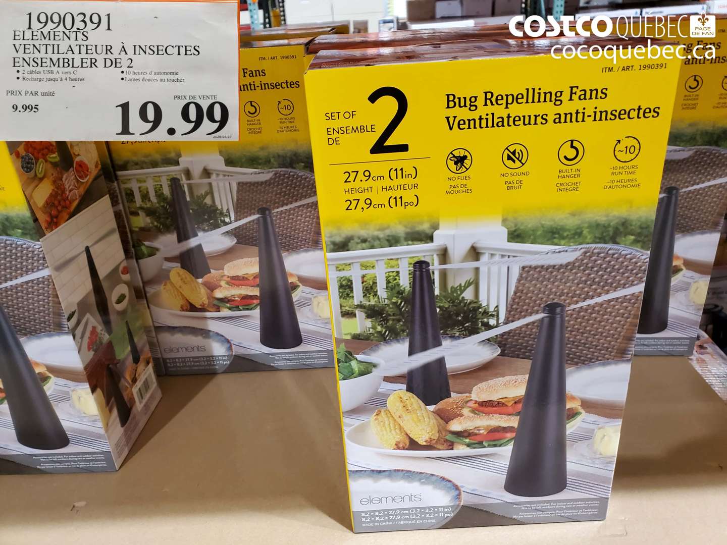 1990391 ELEMENTS VENTILATEUR À INSECTES ENSEMBLER DE 2 $19.99