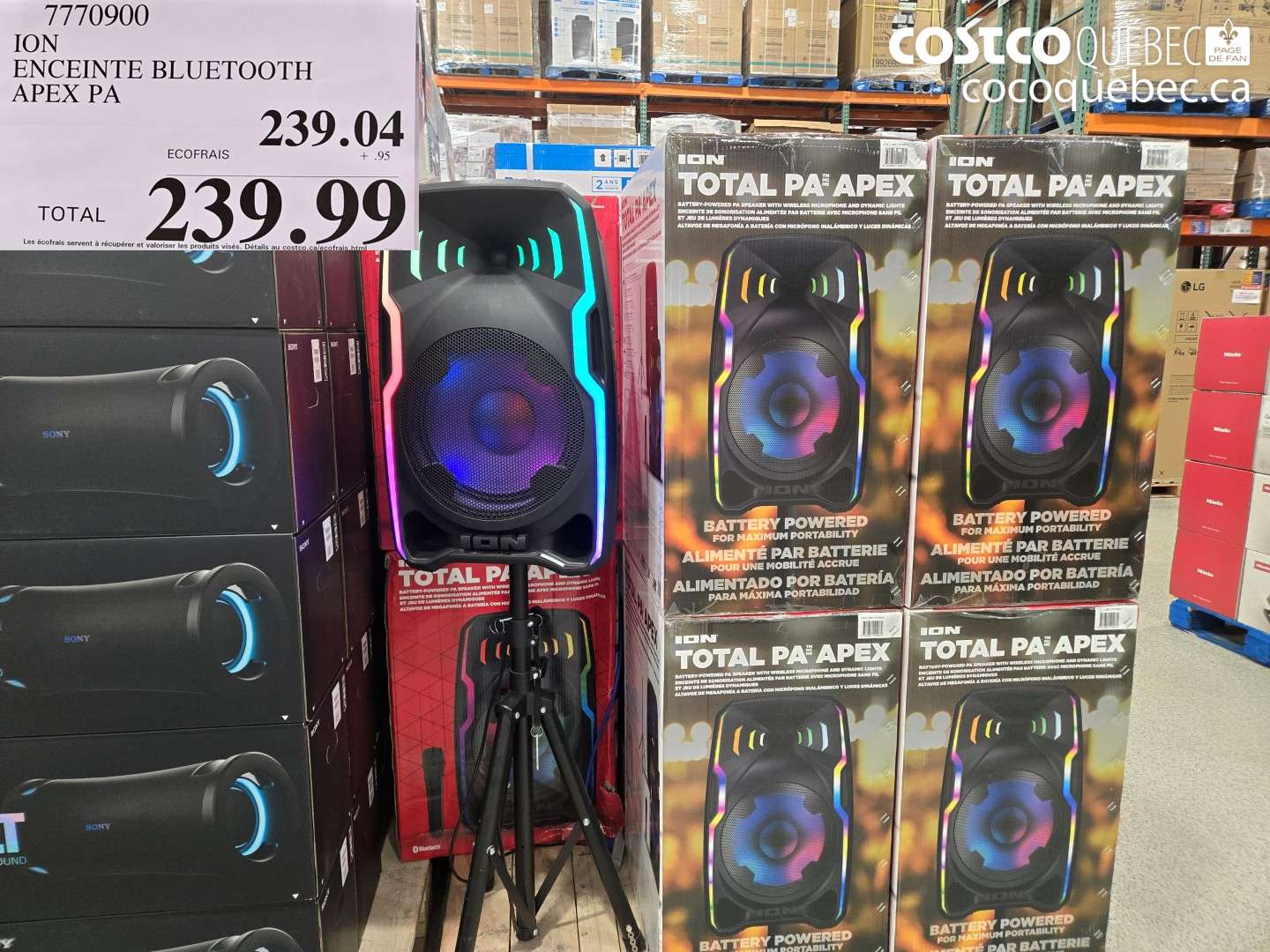7770900 ENCEINTE BLUETOOTH APEX PA $239.99