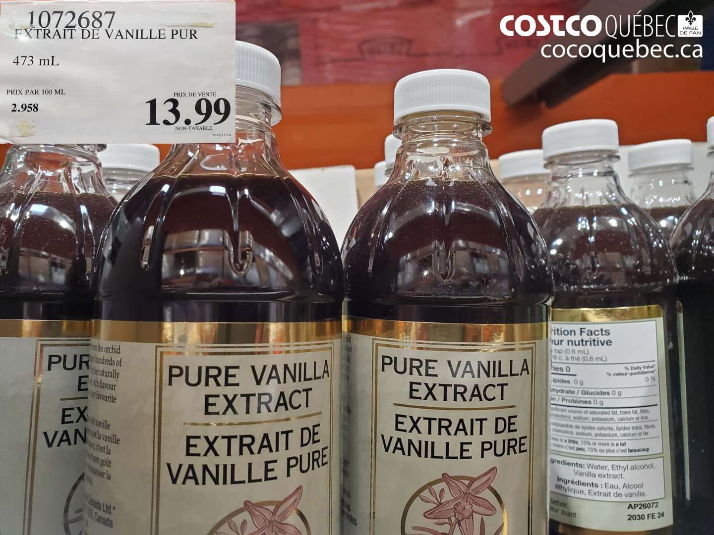 1072687 EXTRAIT DE VANILLE PUR 473 ML $13.99