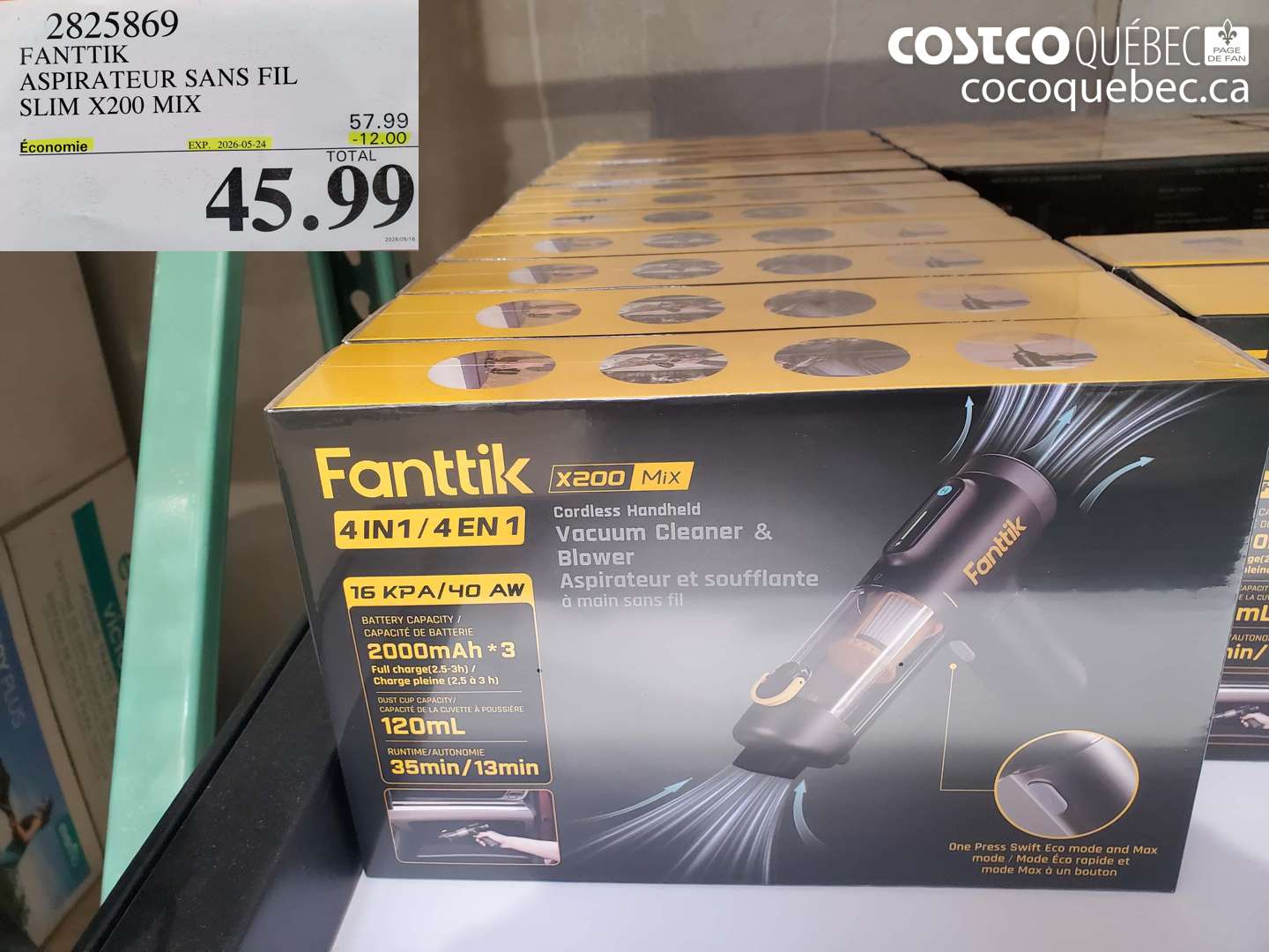 2825869 FANTTIK ASPIRATEUR SANS FIL SLIM X200 MIX ($12.00 INSTANT SAVINGS EXPIRES ON 2026-05-24) $45.99