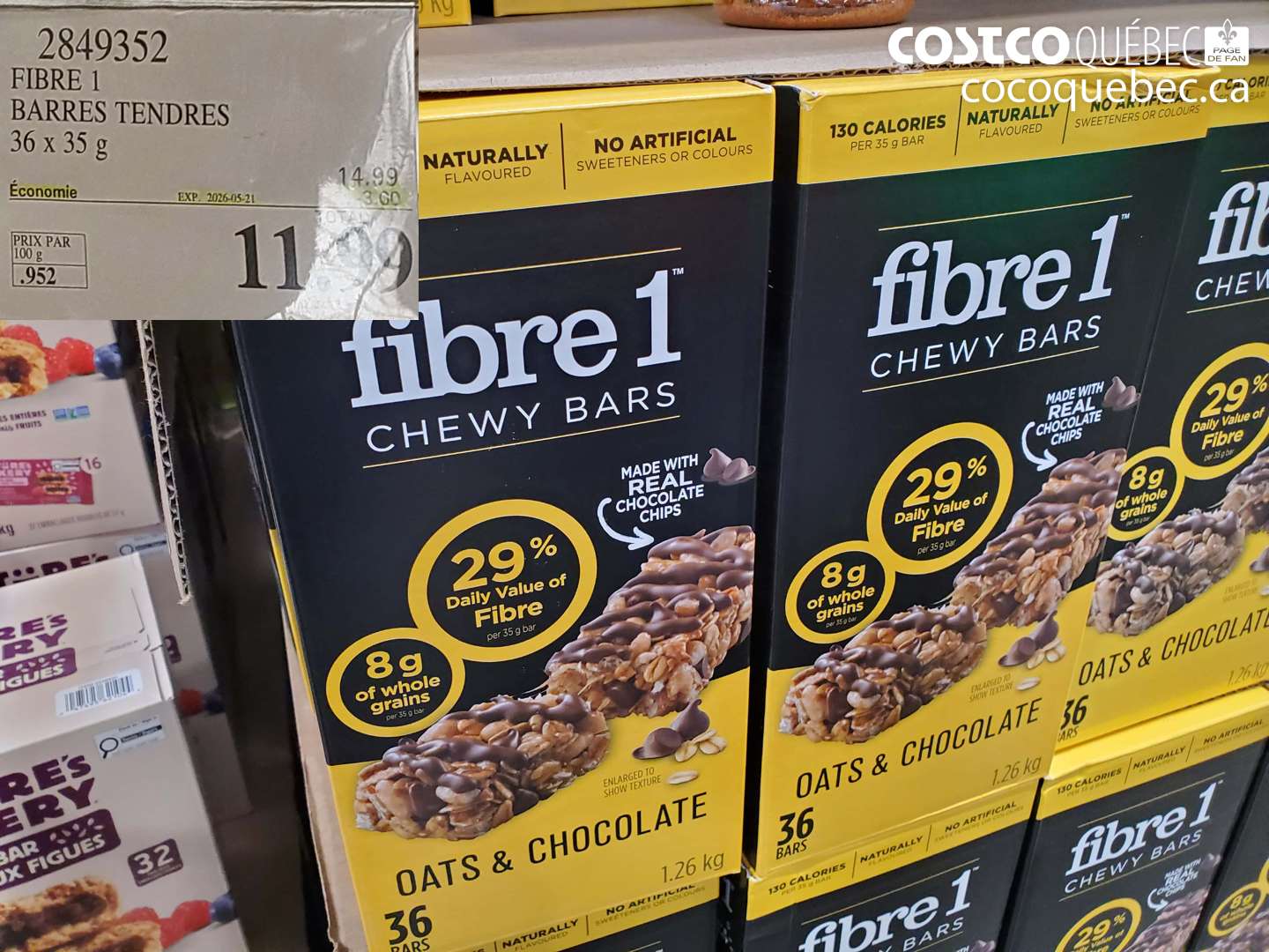 2849352 FIBRE 1 BARRES TENDRES 36 X 35 G ($3.60 INSTANT SAVINGS EXPIRES ON 2026-05-21) $11.39