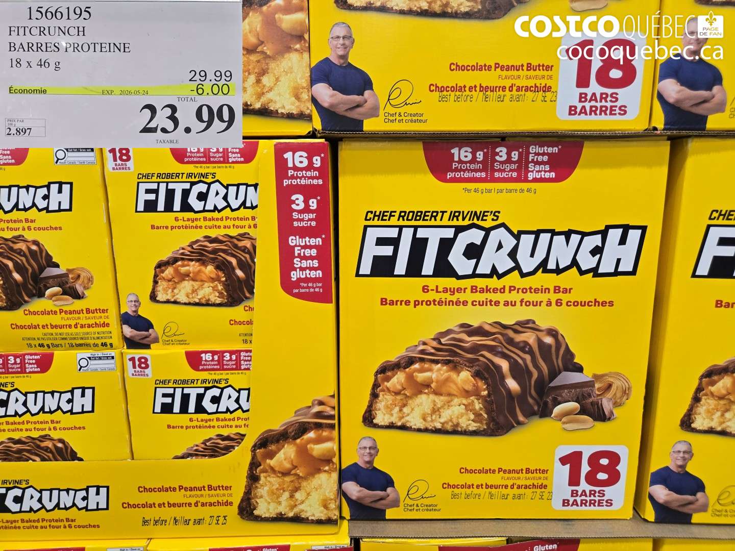 1566195 FITCRUNCH BARRES PROTEINE ($6.00 INSTANT SAVINGS EXPIRES ON 2026-05-24) $23.99