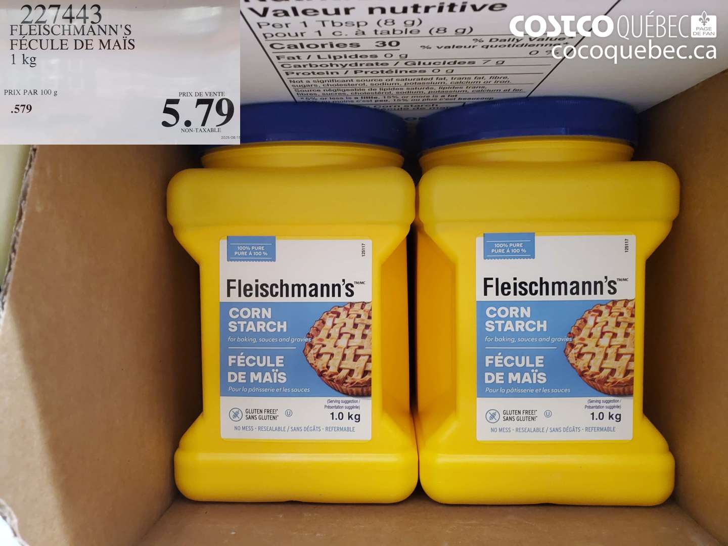 227443 FLEISCHMANN'S FÉCULE DE MAÏS 1 KG $5.79