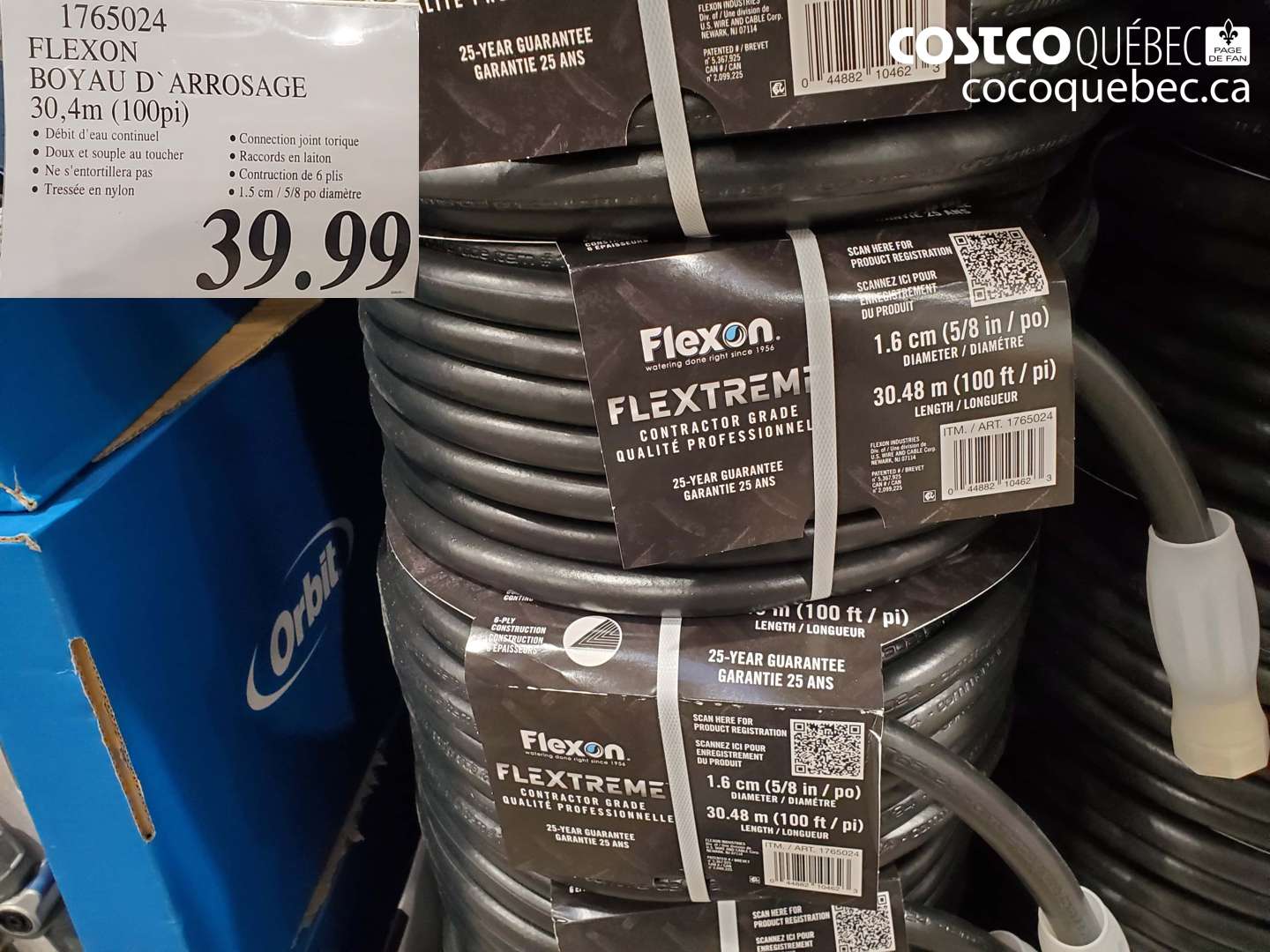 1765024 FLEXON BOYAU D`ARROSAGE 30.4M (100PI) $39.99