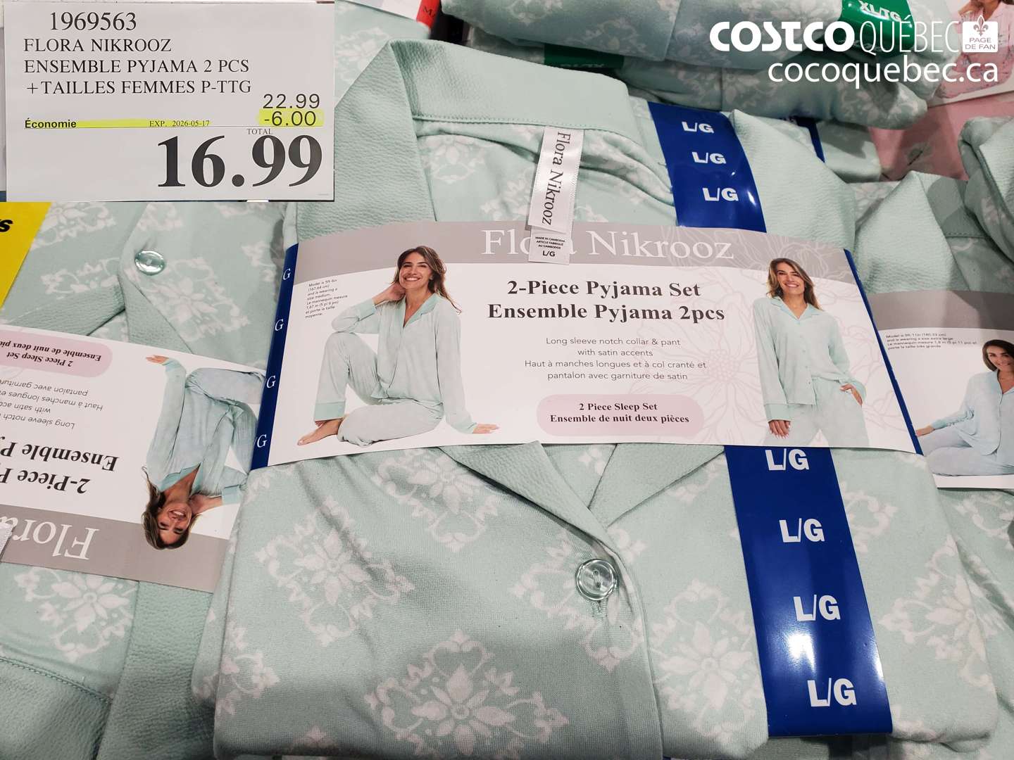 1969563 FLORA NIKROOZ ENSEMBLE PYJAMA 2 PCS ($6.00 INSTANT SAVINGS EXPIRES ON 2026-05-17) $16.99