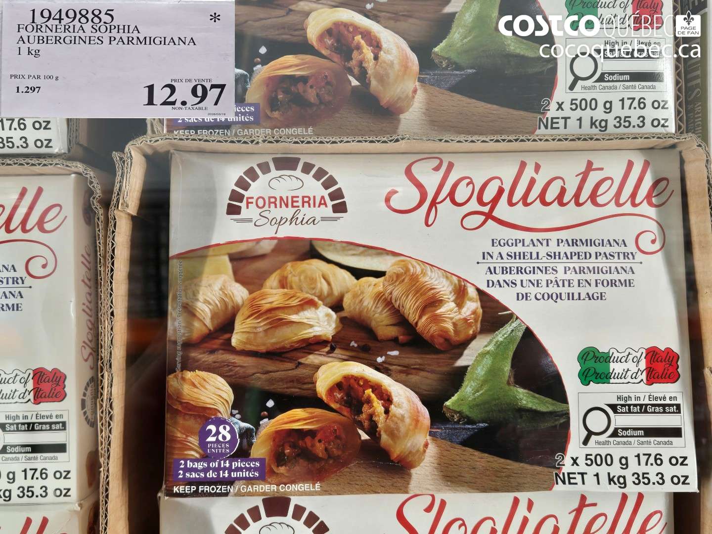 1949885 FORNERIA SOPHIA AUBERGINES PARMIGIANA 1 KG $12.97