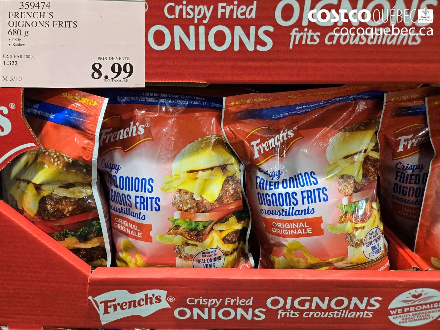 359474 FRENCH'S OIGNONS FRITS $8.99