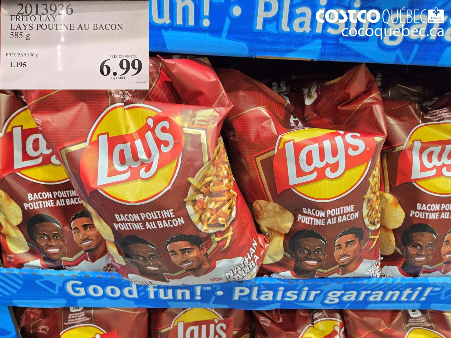 2013926 FRITO LAY LAYS POUTINE AU BACON $6.99