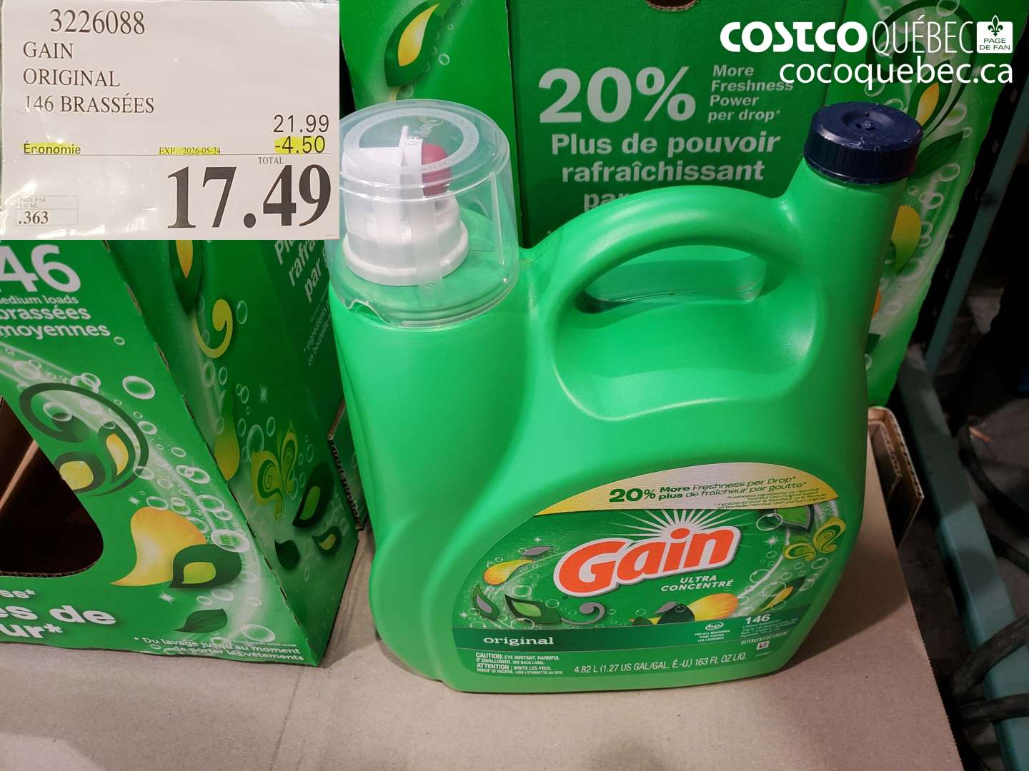 3226088 GAIN ORIGINAL 146 BRASSÉES ($4.50 INSTANT SAVINGS EXPIRES ON 2026-05-24) $17.49