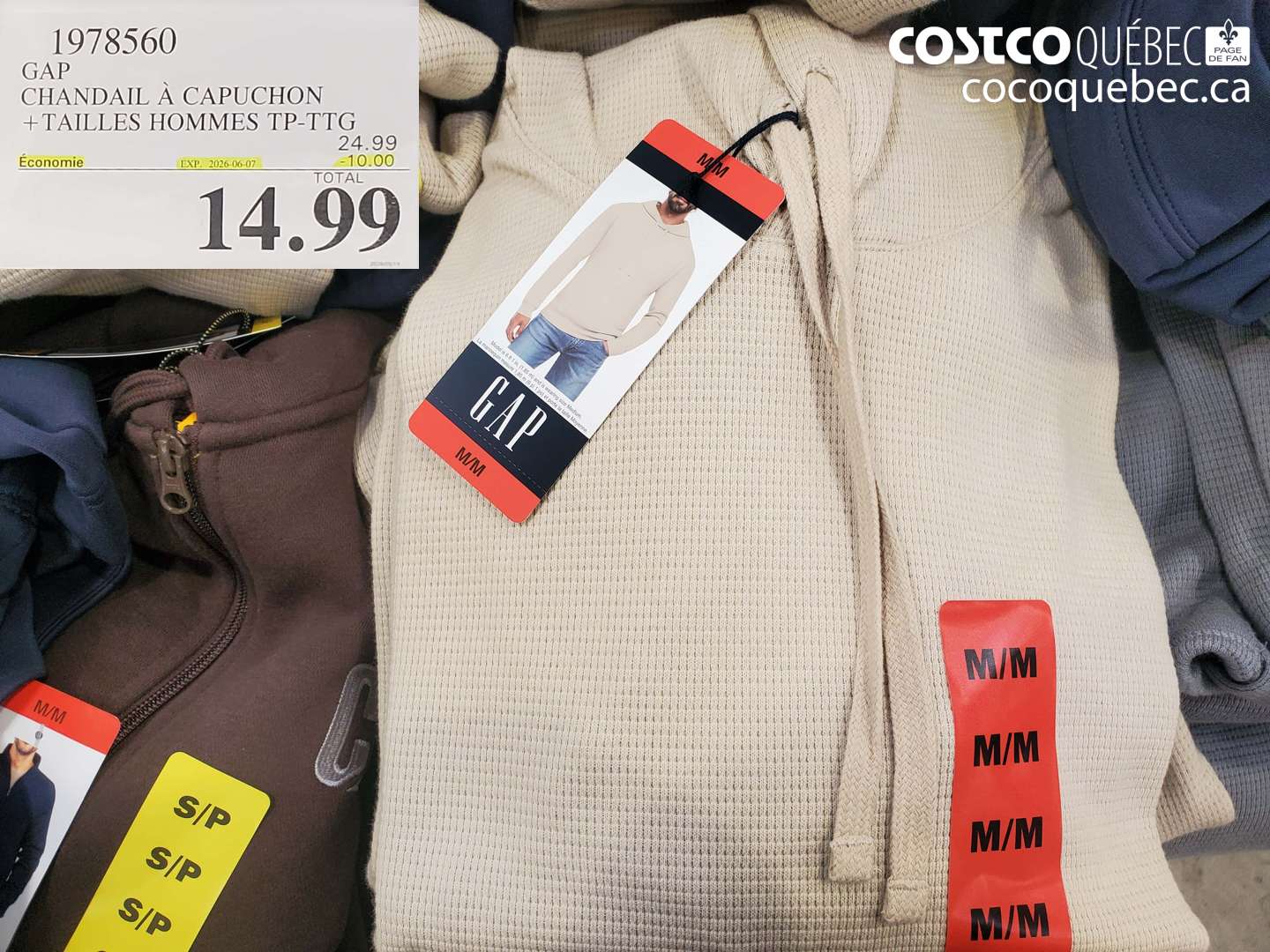 1978560 GAP CHANDAIL À CAPUCHON + TAILLES HOMMES TP-TTG ($10.00 INSTANT SAVINGS EXPIRES ON 2026-06-07) $14.99