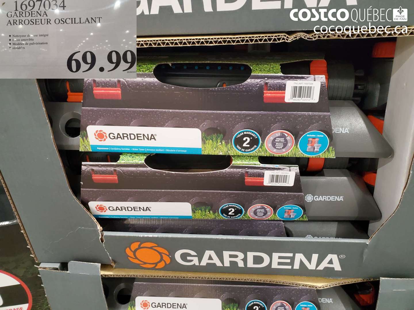 1697034 GARDENA ARROSEUR OSCILLANT $69.99