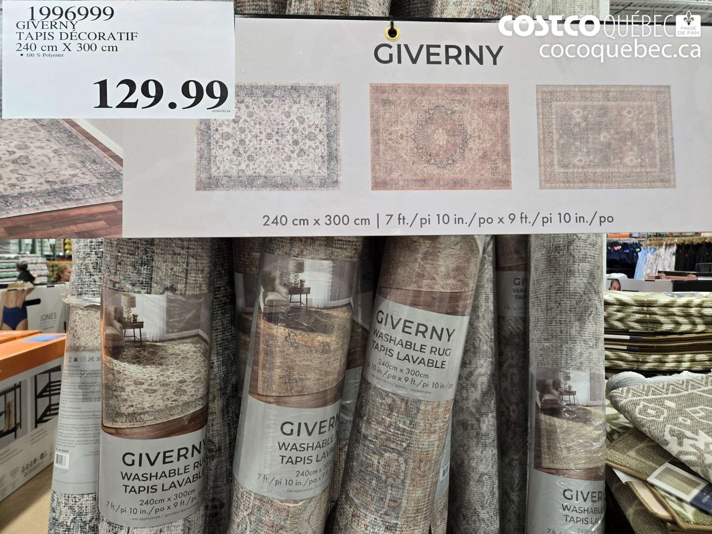 1996999 GIVERNY TAPIS DÉCORATIF 240 CM X 300 CM $129.99