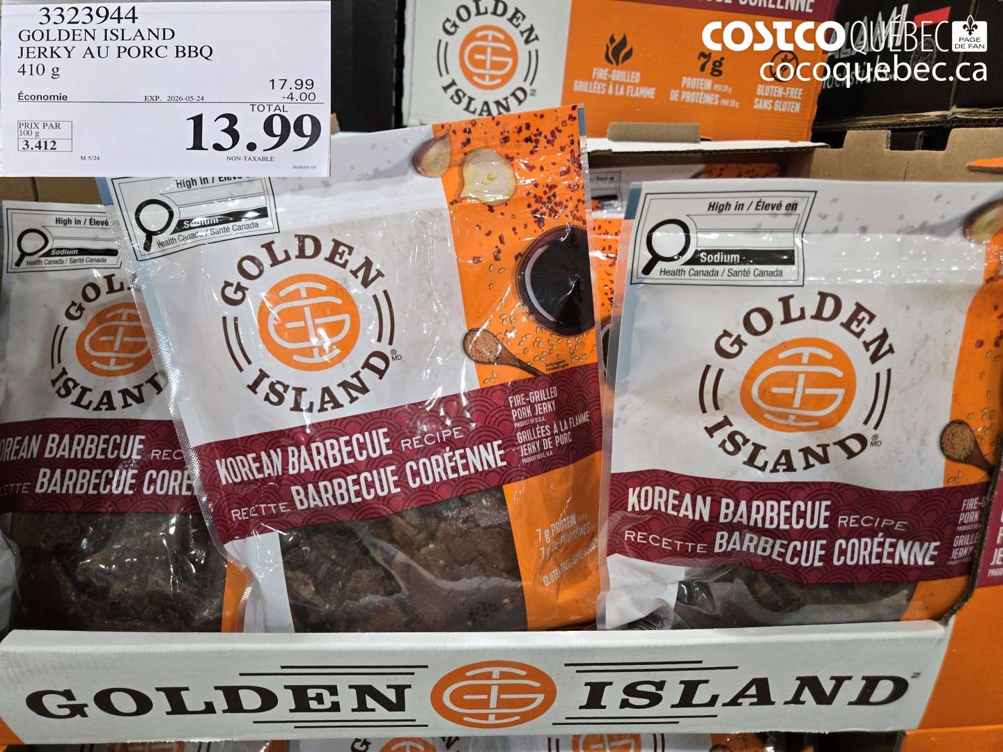 3323944 GOLDEN ISLAND JERKY AU PORC BBQ ($4.00 INSTANT SAVINGS EXPIRES ON 2026-05-24) $13.99