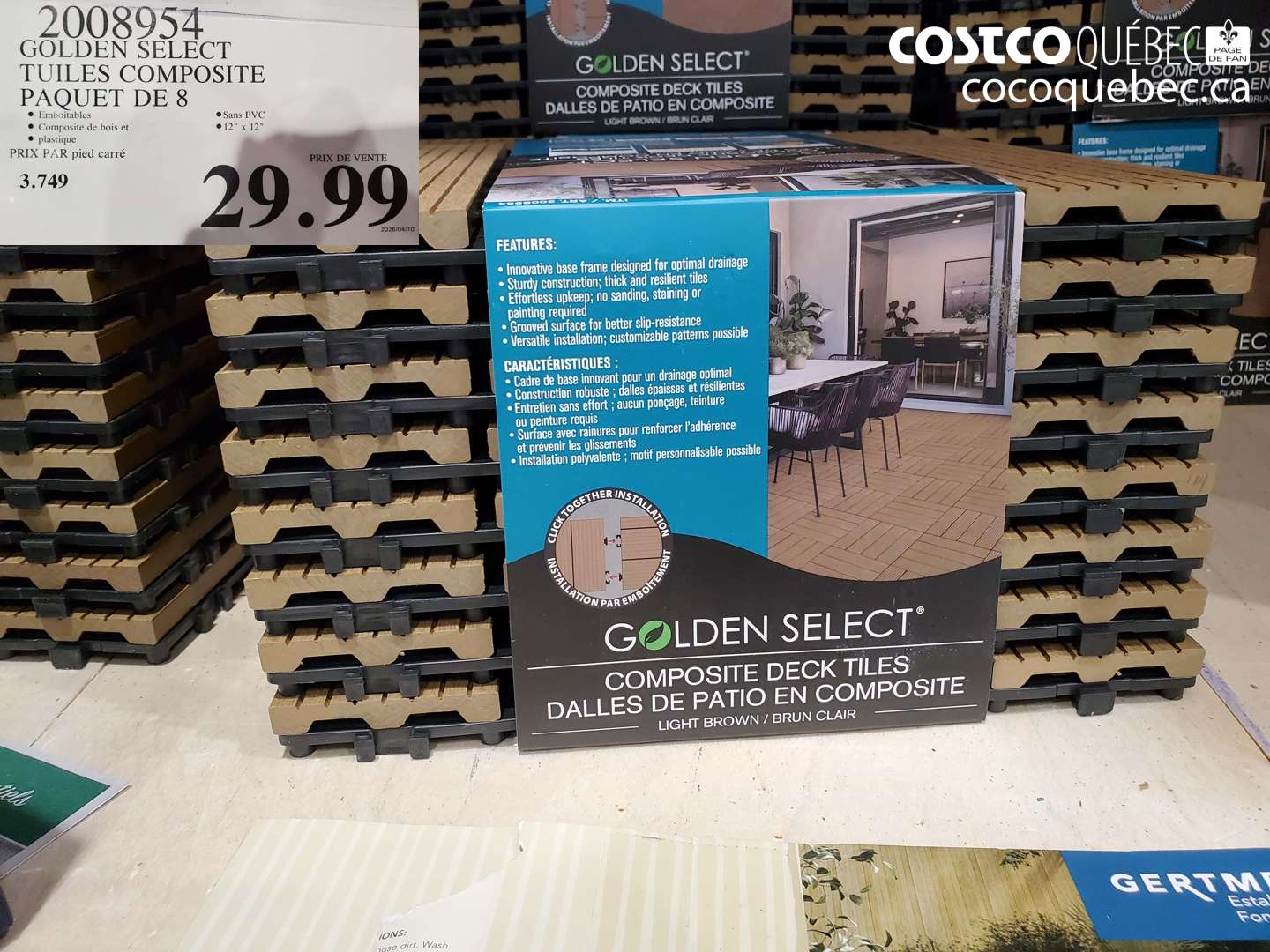 2008954 GOLDEN SELECT TUILES COMPOSITE PAQUET DE 8 $29.99