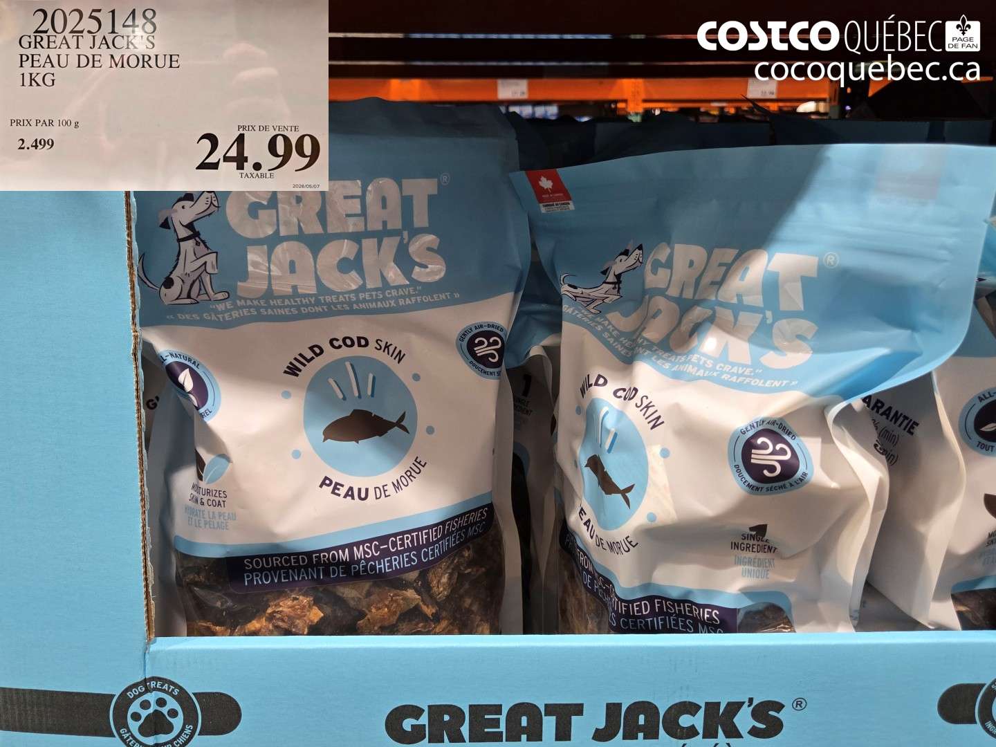 2025148 GREAT JACK'S PEAU DE MORUE 1KG $24.99