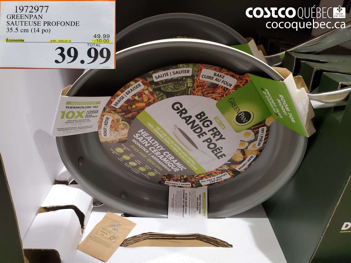 1972977 GREENPAN SAUTEUSE PROFONDE 35.5 CM (14 PO) ($10.00 INSTANT SAVINGS EXPIRES ON 2026-05-10) $39.99