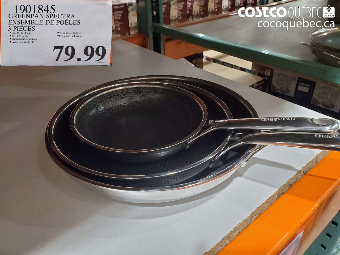 1901845 GREENPAN SPECTRA ENSEMBLE DE POÊLES 3 PIÈCES $79.99