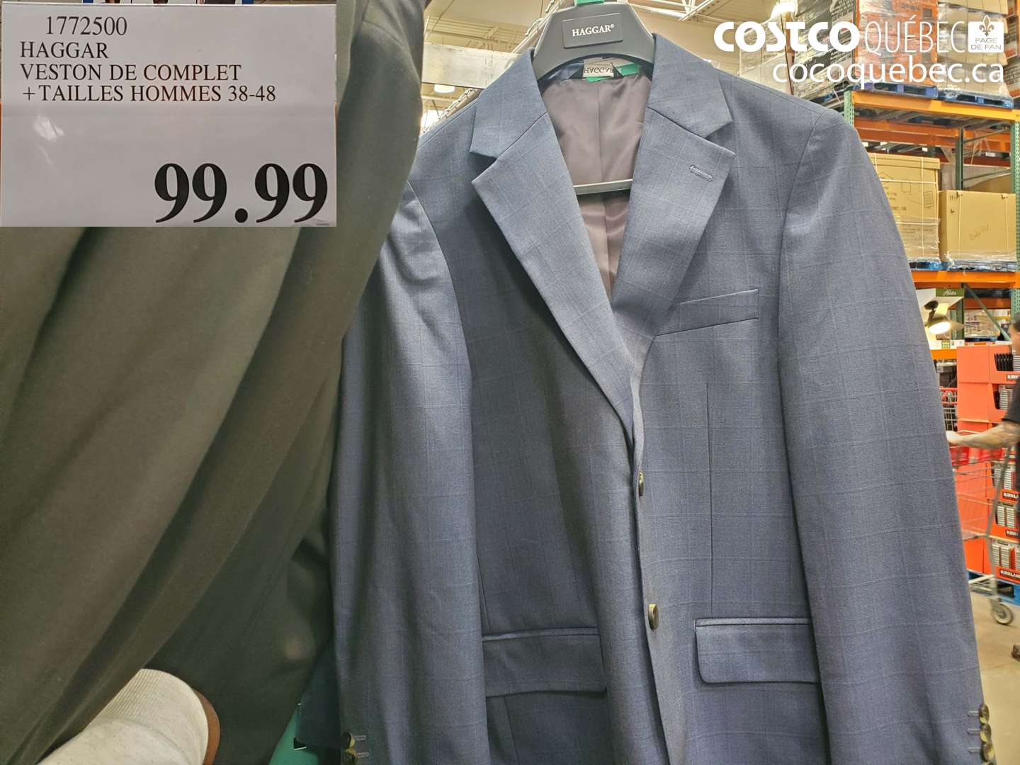 1772500 HAGGAR VESTON DE COMPLET TAILLES HOMMES 38-48 $99.99