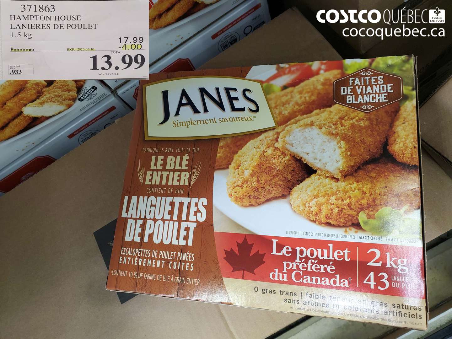 371863 HAMPTON HOUSE LANIERES DE POULET ($4.00 INSTANT SAVINGS EXPIRES ON 2026-05-10) $13.99