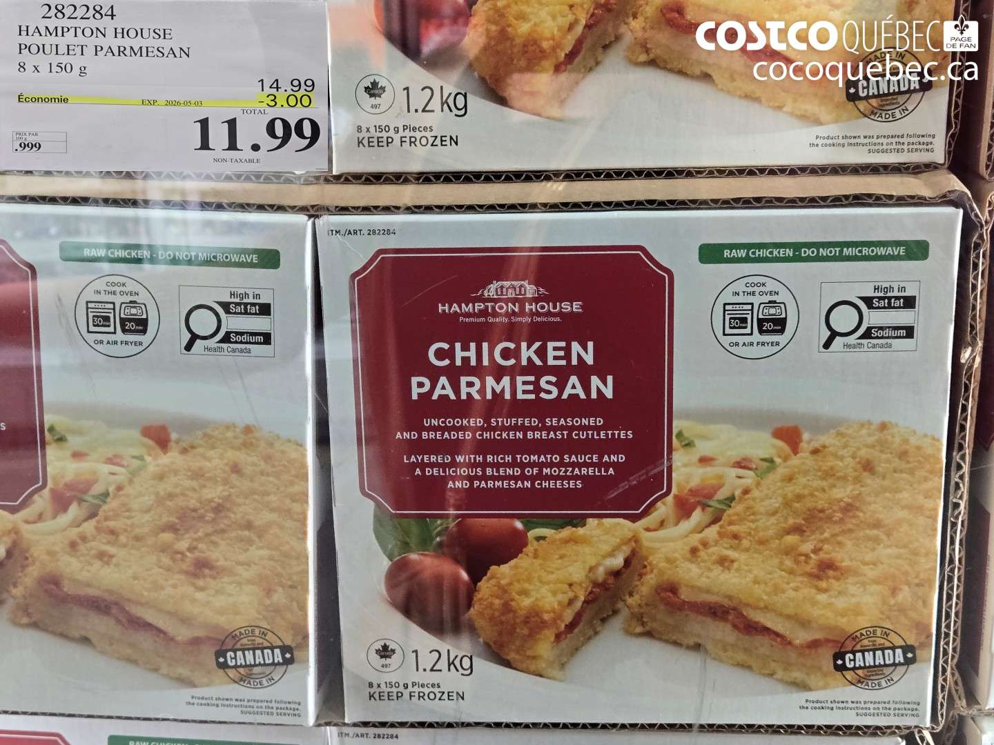 282284 HAMPTON HOUSE POULET PARMESAN 8 X 150 G ($3.00 INSTANT SAVINGS EXPIRES ON 2026-05-03) $11.99