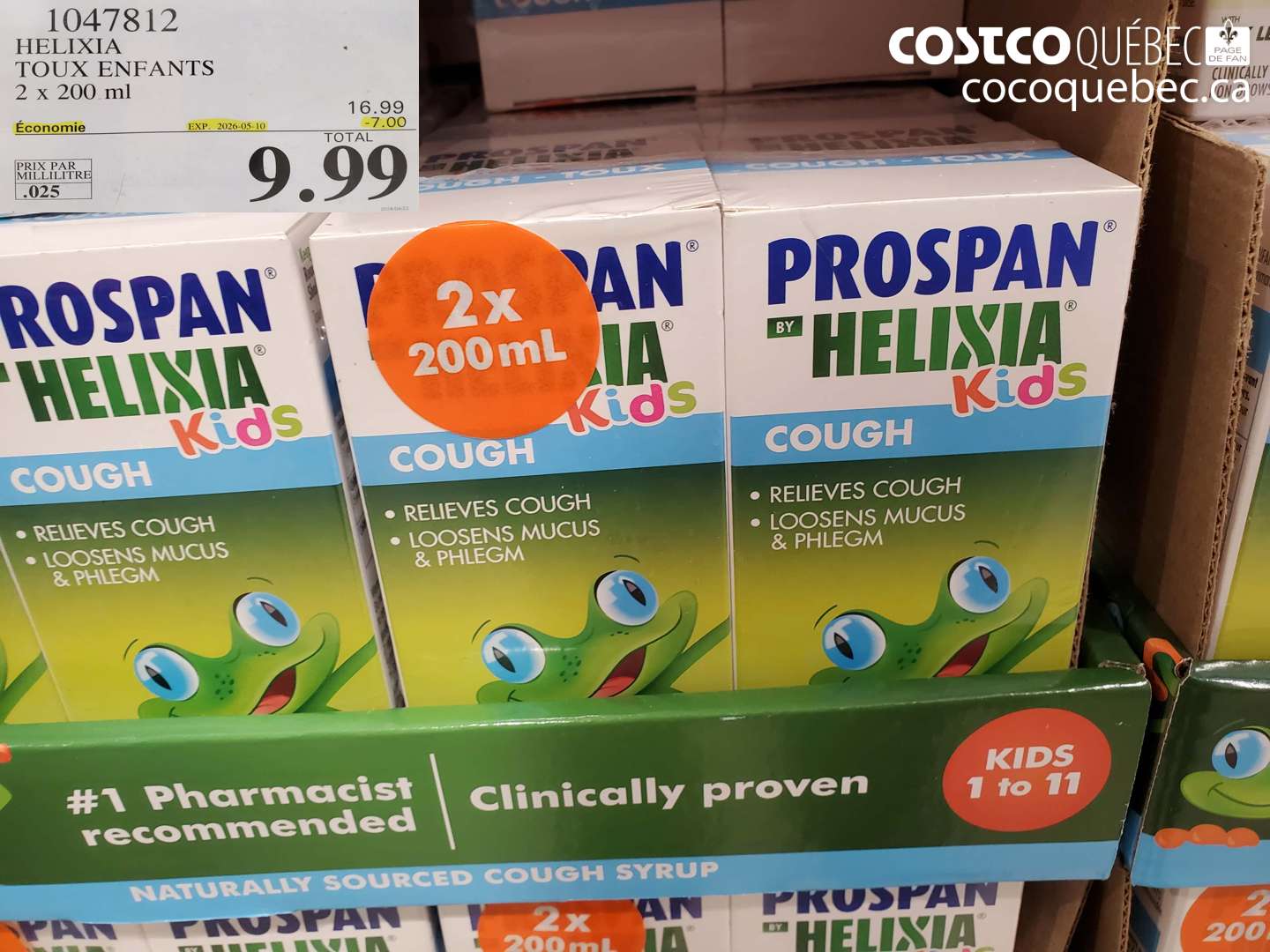 1047812 HELIXIA TOUX ENFANTS 2 X 200 ML ($7.00 INSTANT SAVINGS EXPIRES ON 2026-05-10) $9.99