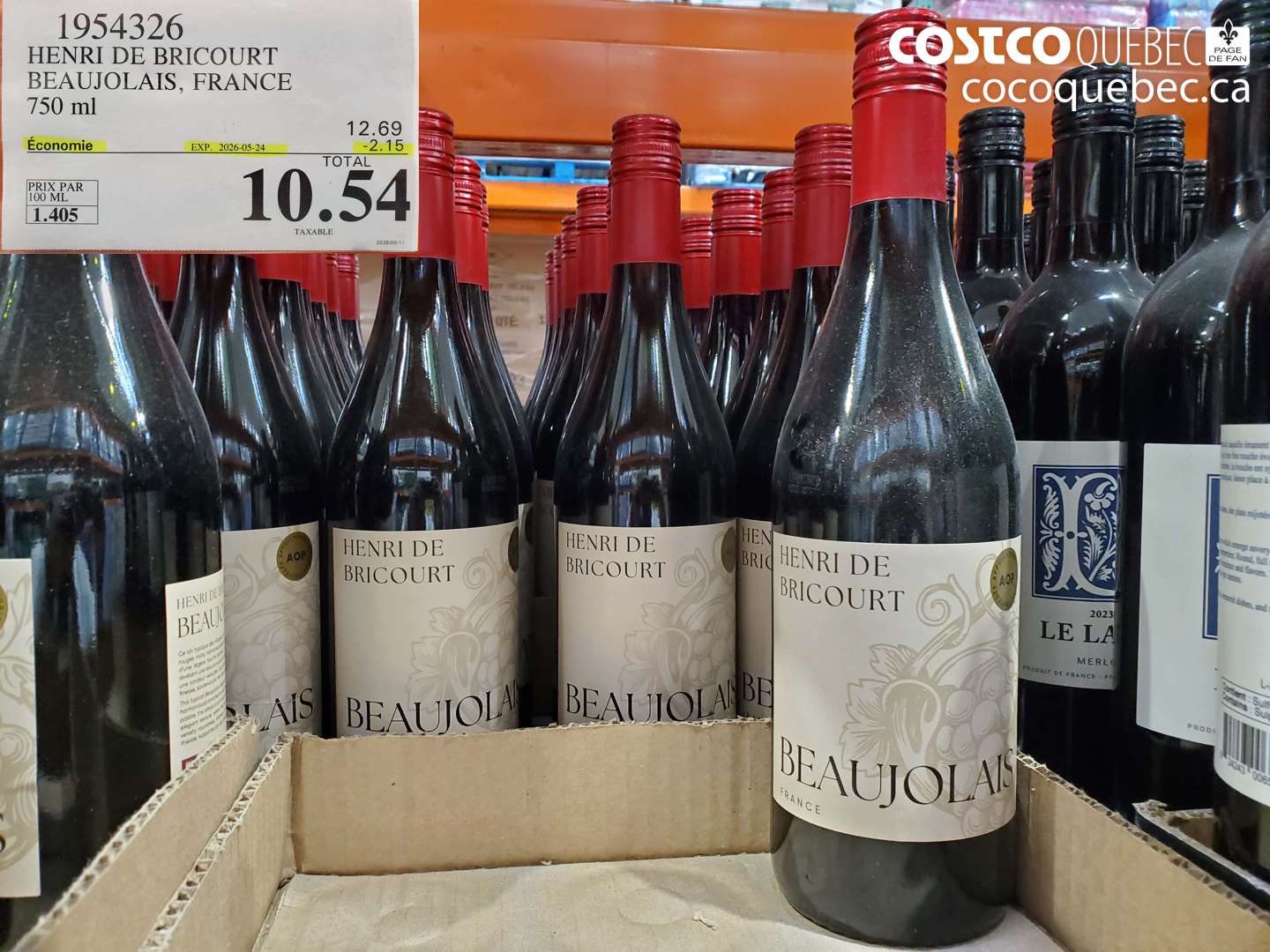 1954326 HENRI DE BRICOURT BEAUJOLAIS, FRANCE 750 ML ($2.15 INSTANT SAVINGS EXPIRES ON 2026-05-24) $10.54