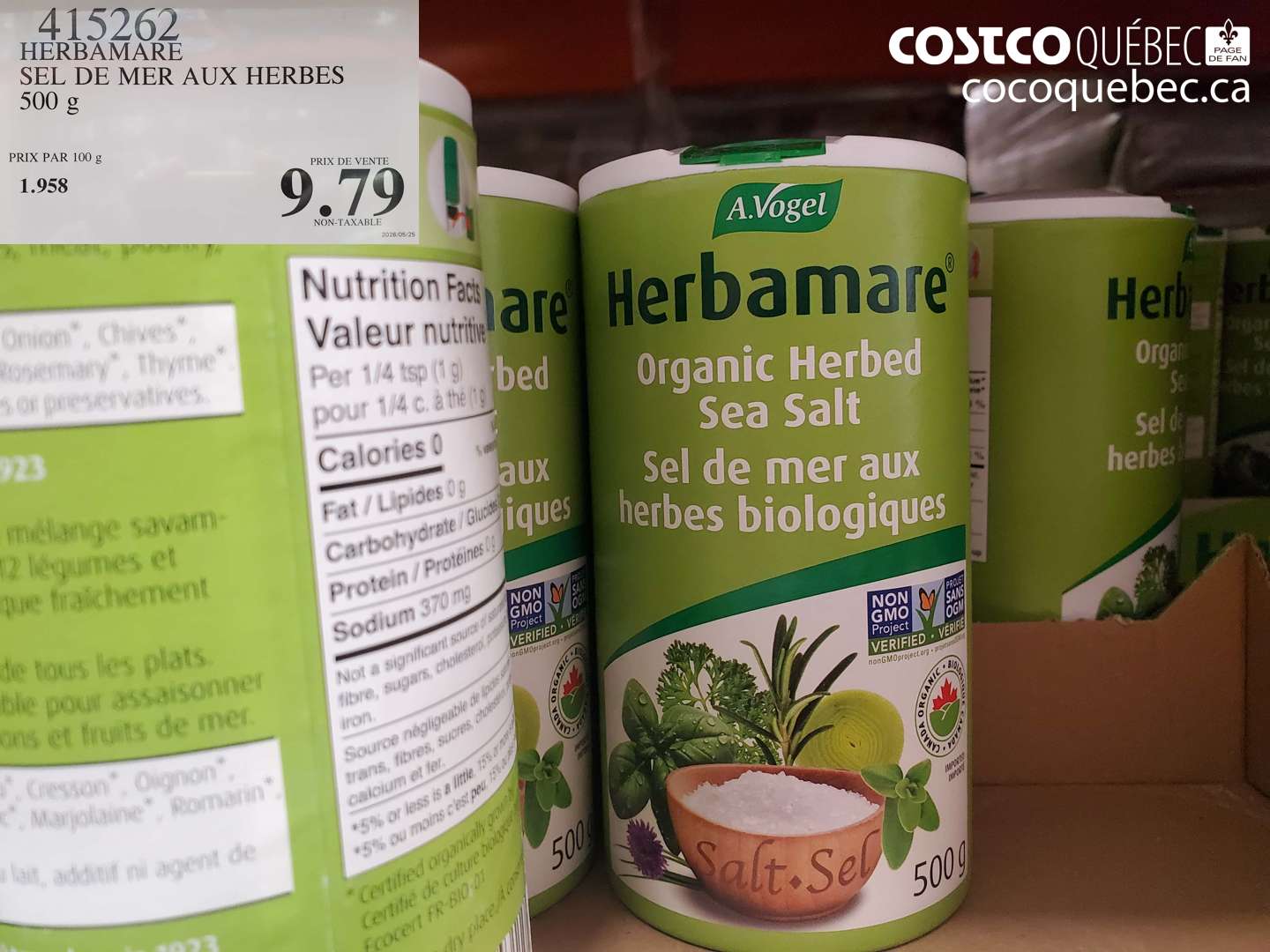 415262 HERBAMARE SEL DE MER AUX HERBES 500 G $9.79