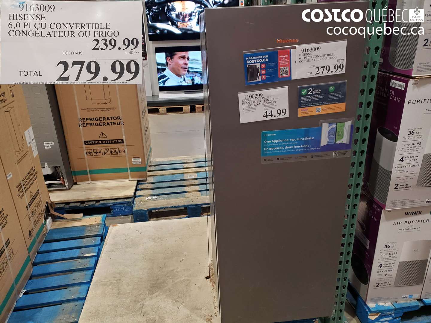 9163009 HISENSE 6.0 PI CU CONVERTIBLE CONGÉLATEUR OU FRIGO $279.99