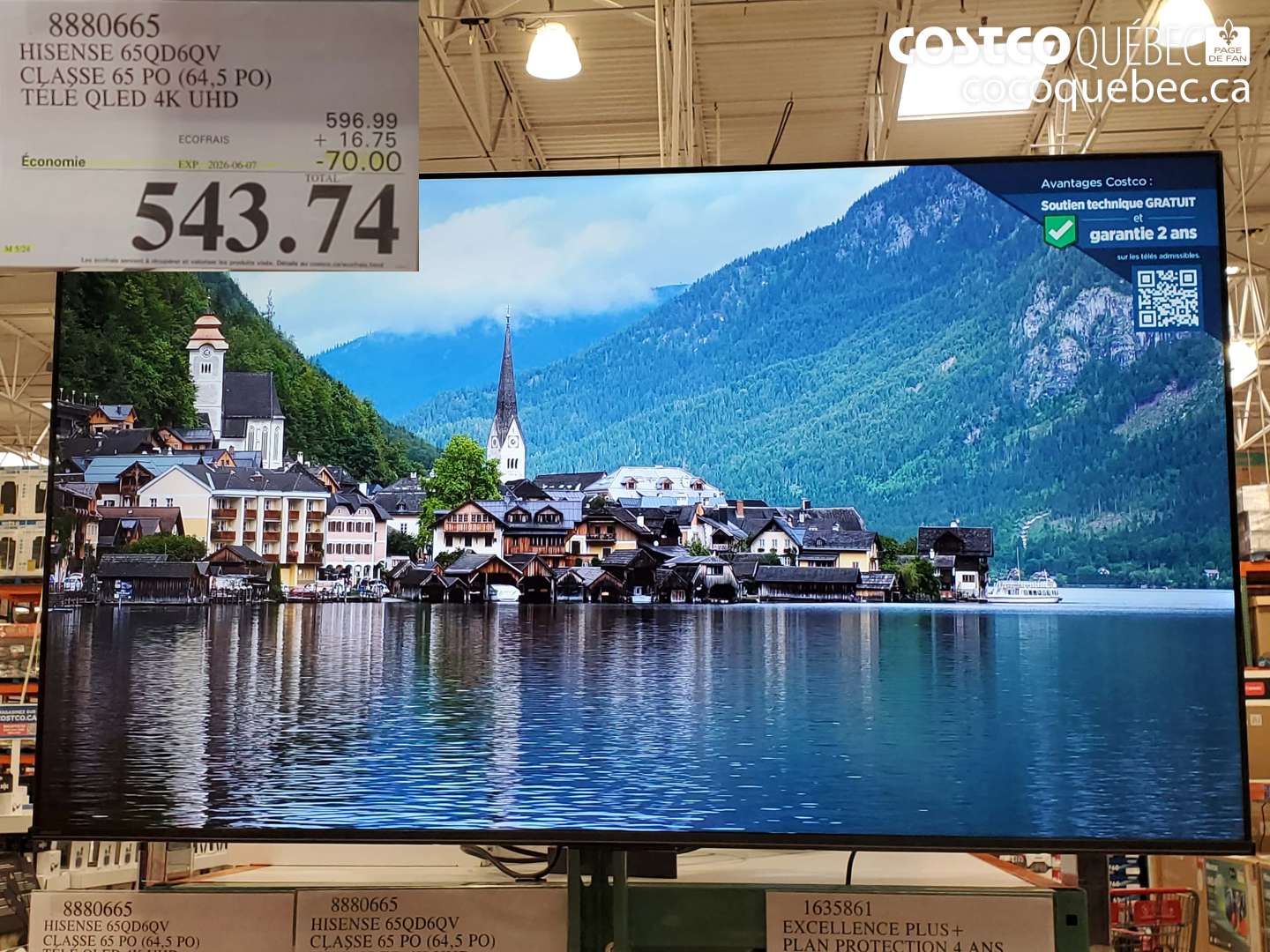 8880665 HISENSE 65QD6QV CLASSE 65 PO (64.5 PO) TÉLÉ QLED 4K UHD ($70.00 INSTANT SAVINGS EXPIRES ON 2026-06-07) $543.74