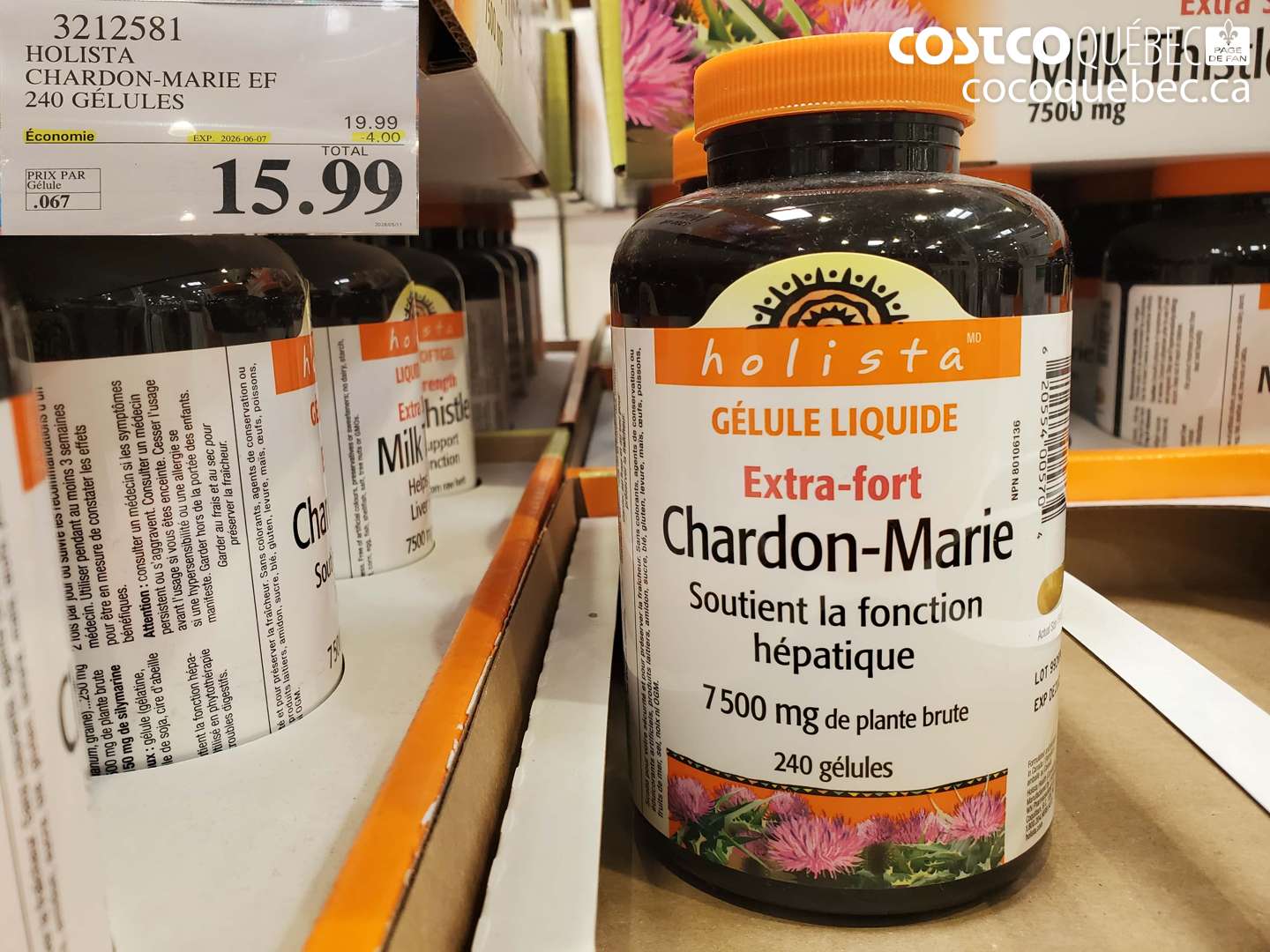 3212581 HOLISTA CHARDON-MARIE EF 240 GÉLULES ($4.00 INSTANT SAVINGS EXPIRES ON 2026-06-07) $15.99