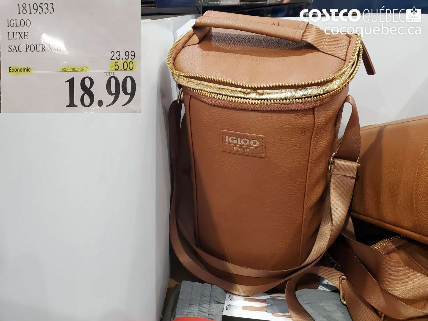 1819533 IGLOO LUXE SAC POUR VIN ($5.00 INSTANT SAVINGS EXPIRES ON 2026-05-17) $18.99