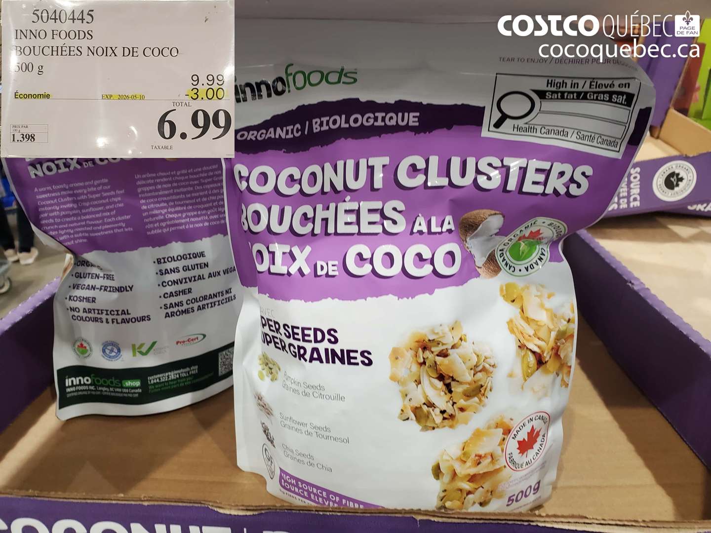 5040445 INNO FOODS BOUCHÉES NOIX DE COCO ($3.00 INSTANT SAVINGS EXPIRES ON 2026-05-10) $6.99