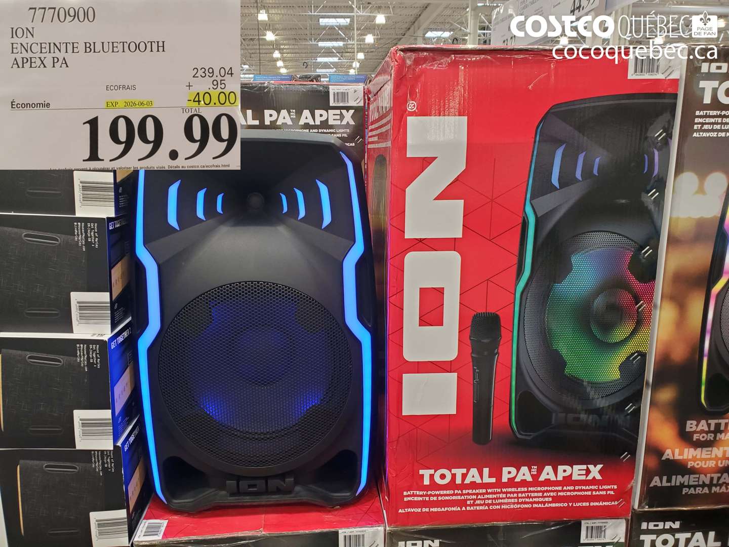 7770900 ION ENCEINTE BLUETOOTH APEX PA ($40.00 INSTANT SAVINGS EXPIRES ON 2026-06-03) $199.99