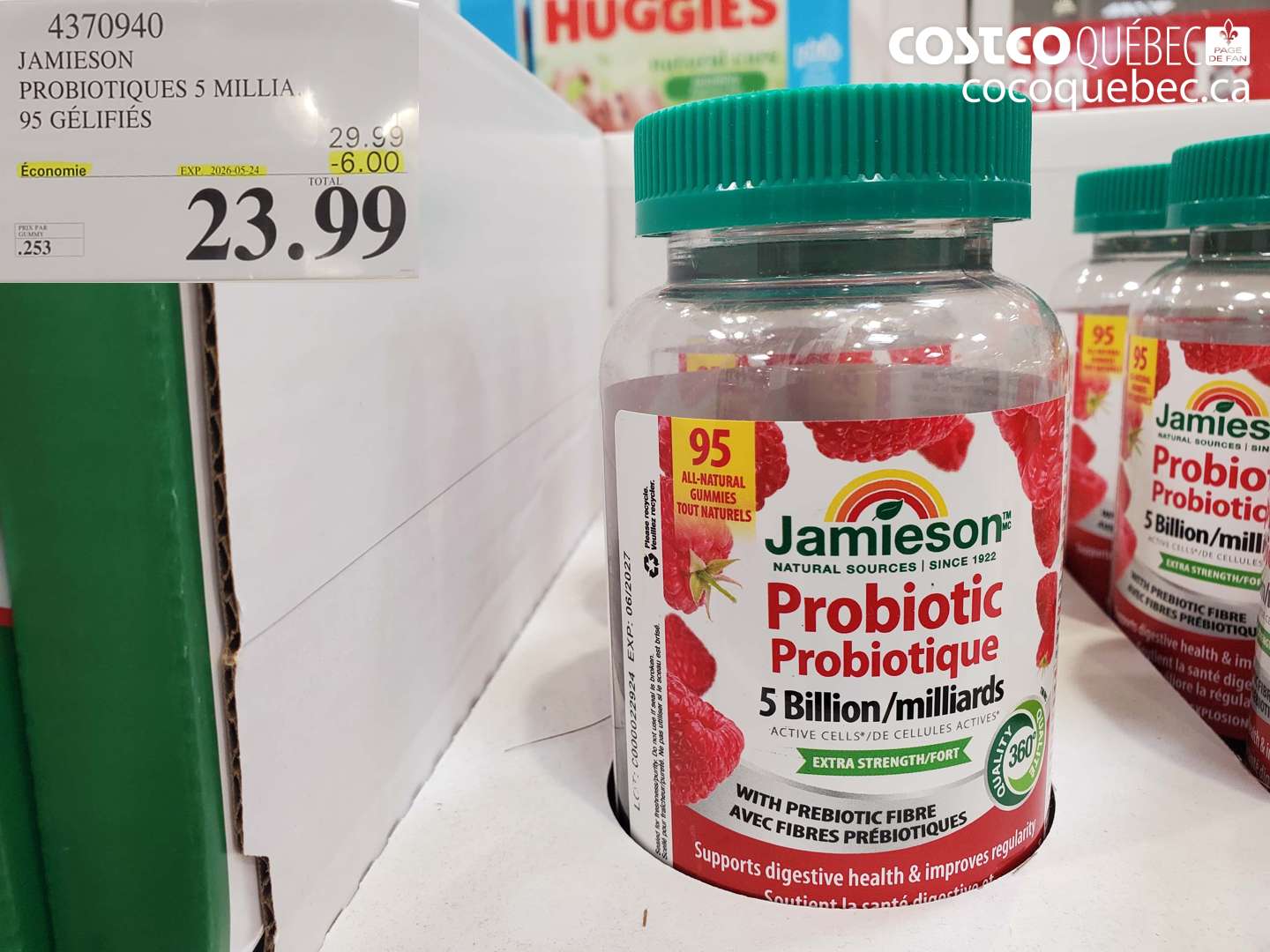 4370940 JAMIESON PROBIOTIQUES 5 MILLIA. 95 GÉLIFIÉS ($6.00 INSTANT SAVINGS EXPIRES ON 2026-05-24) $23.99