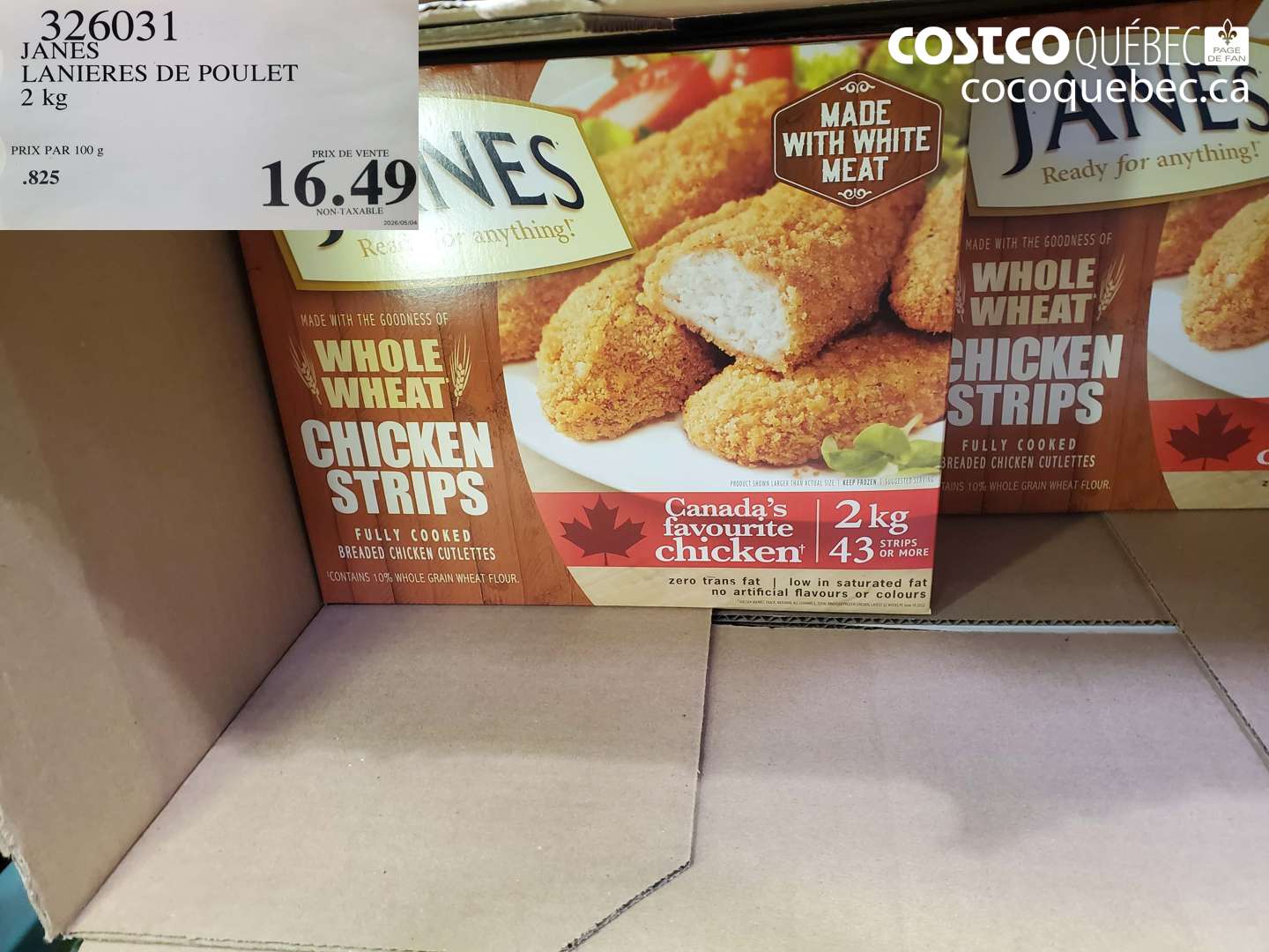 326031 JANES LANIERES DE POULET 2 KG $16.49