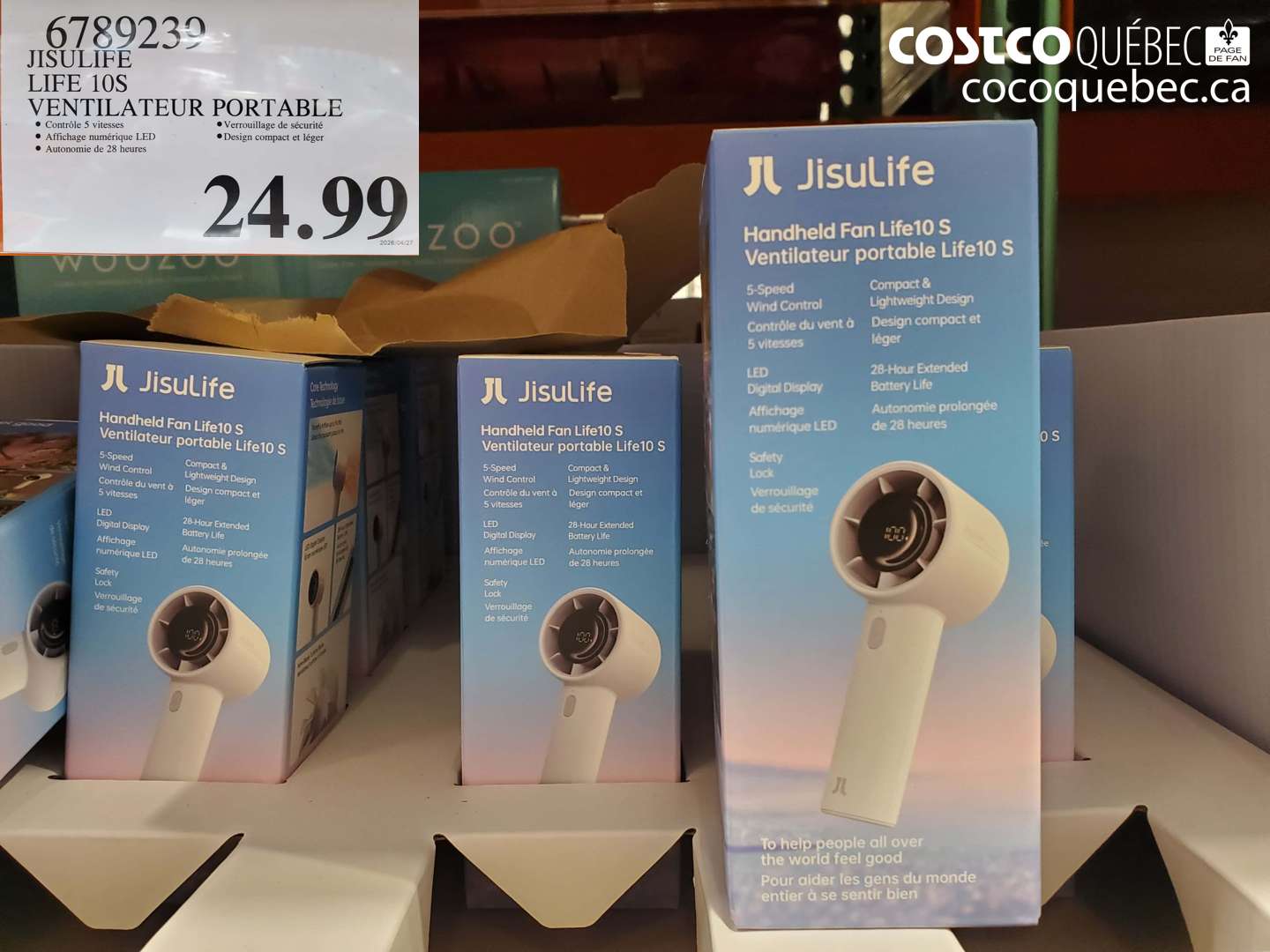 6789239 JISULIFE LIFE 10S VENTILATEUR PORTABLE $24.99